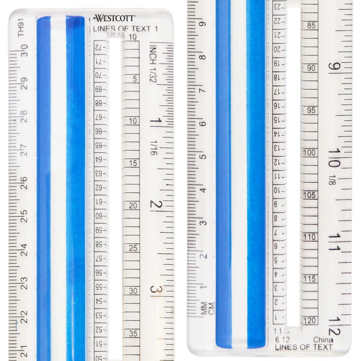 Westcott 12" Data Processing Magnifying Ruler, Clear (14125) - Image 4