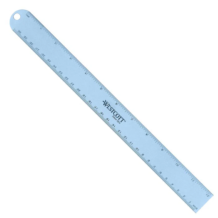 Westcott 12" English and Metric Anodized Aluminum Ruler, Assorted Colors (14174) - Image 4