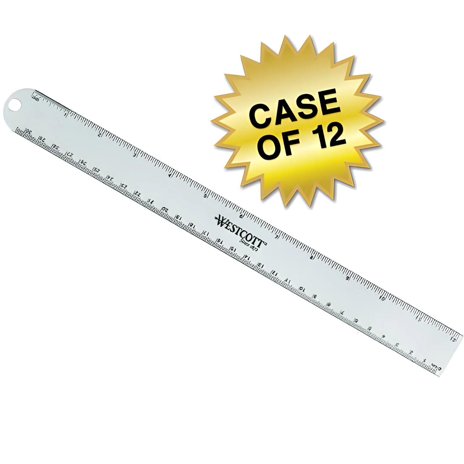 Westcott 12" English and Metric Anodized Aluminum Ruler, Assorted Colors (14174) - Image 7