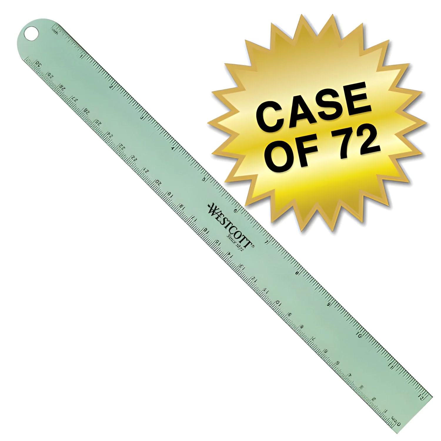 Westcott 12" English and Metric Anodized Aluminum Ruler, Assorted Colors (14174) - Image 8