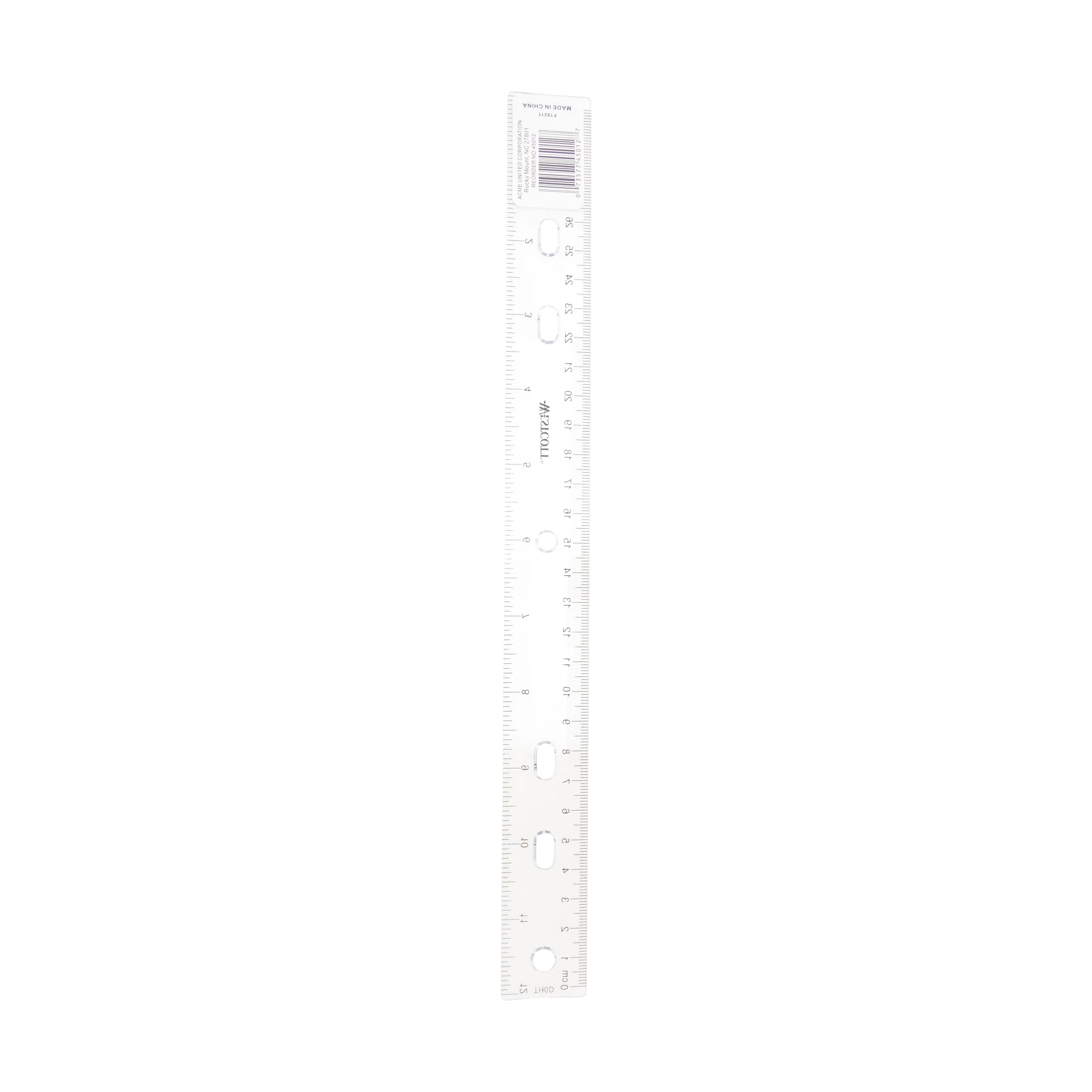 Westcott 12" English and Metric Plastic Ruler, Clear (45012) - Image 8