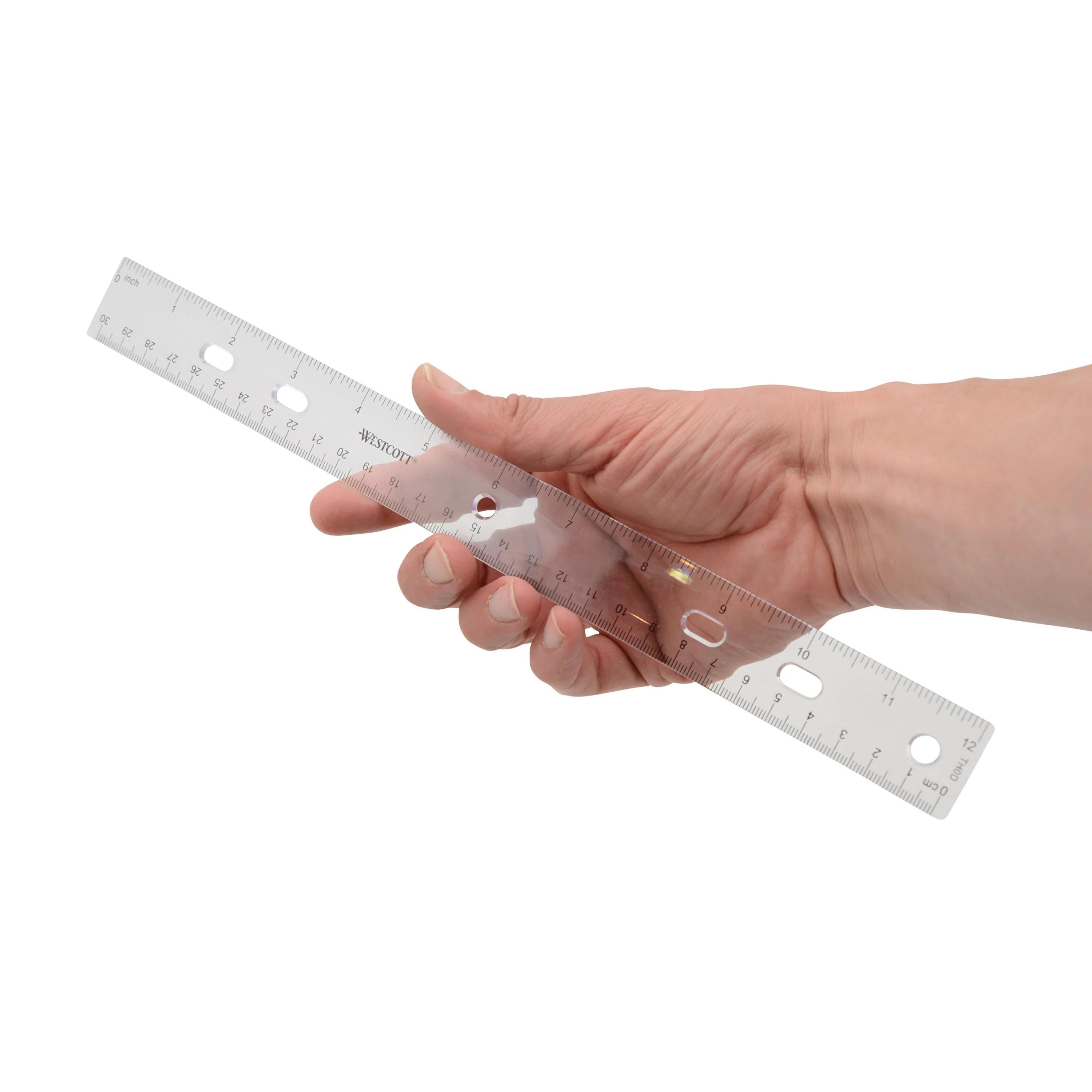 Westcott 12" English and Metric Plastic Ruler, Clear (45012) - Image 9