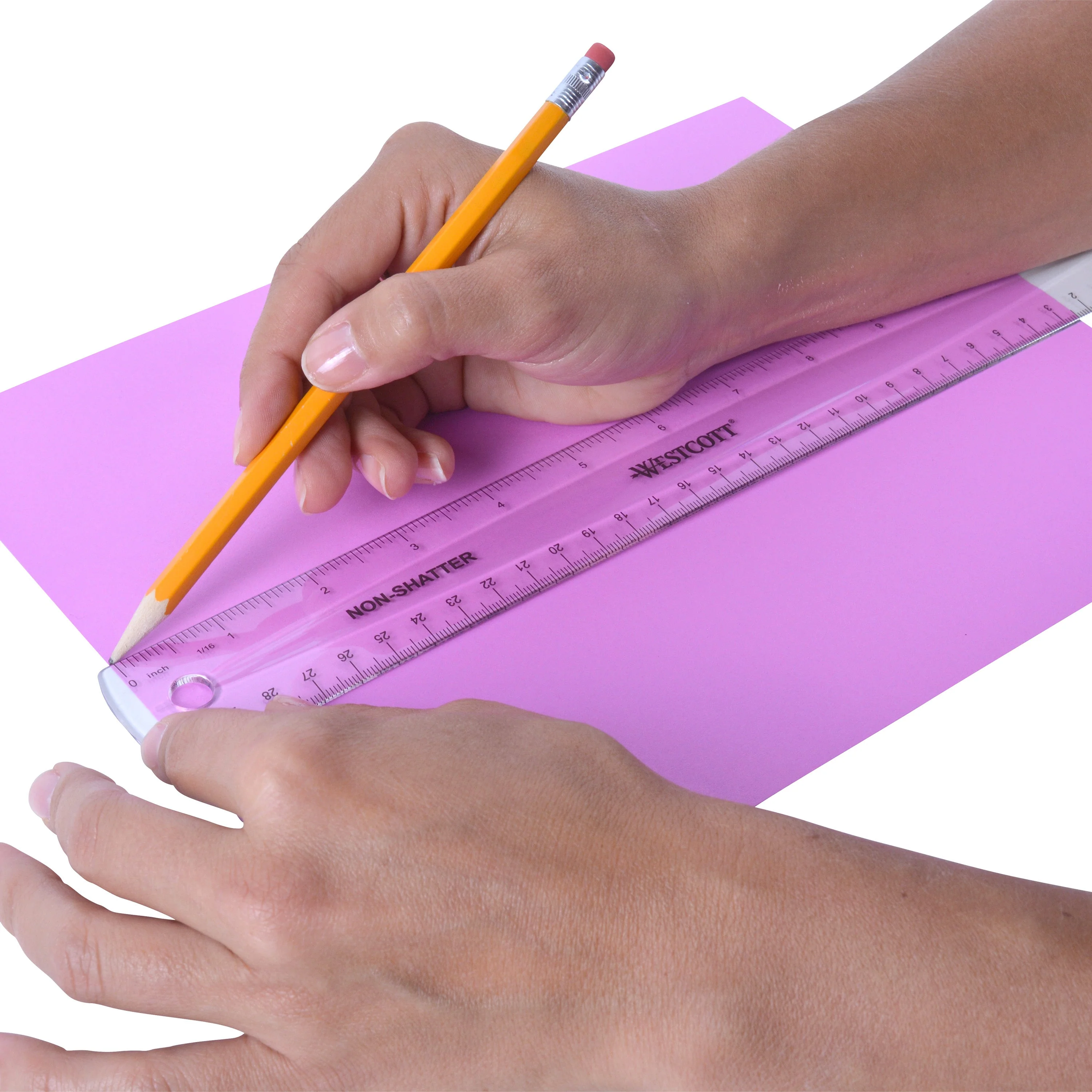 Westcott 12" English and Metric Shatterproof Ruler, Clear (45011) - Image 4
