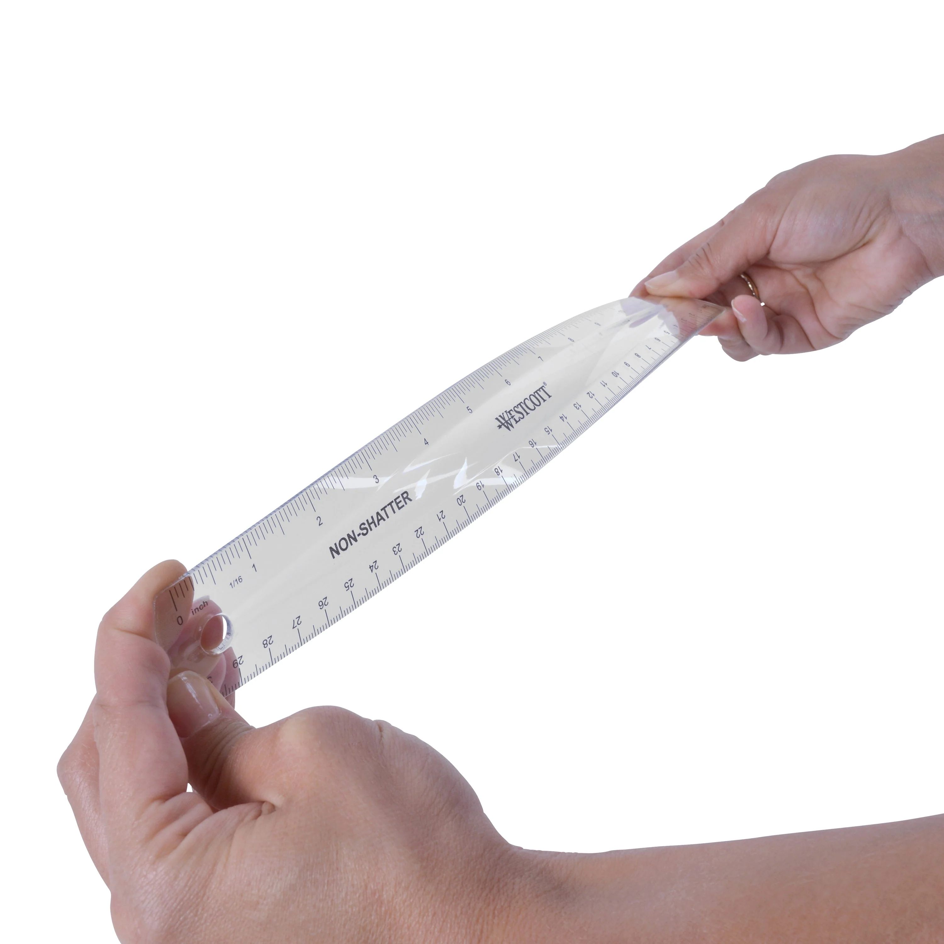 Westcott 12" English and Metric Shatterproof Ruler, Clear (45011) - Image 5