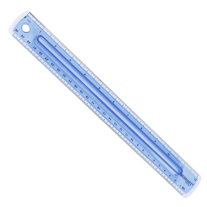 Westcott 12" Finger Grip Ruler, Assorted Colors (00403)