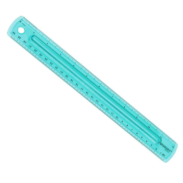 Westcott 12" Finger Grip Ruler, Assorted Colors (00403) - Image 2