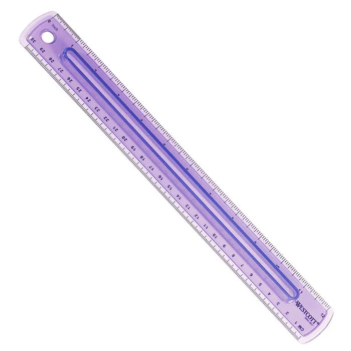Westcott 12" Finger Grip Ruler, Assorted Colors (00403) - Image 5