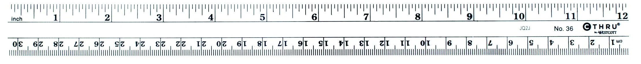 Westcott 12" Flexible Inch/Metric Ruler, Bulk Pack (100 per Box) (36-BP)