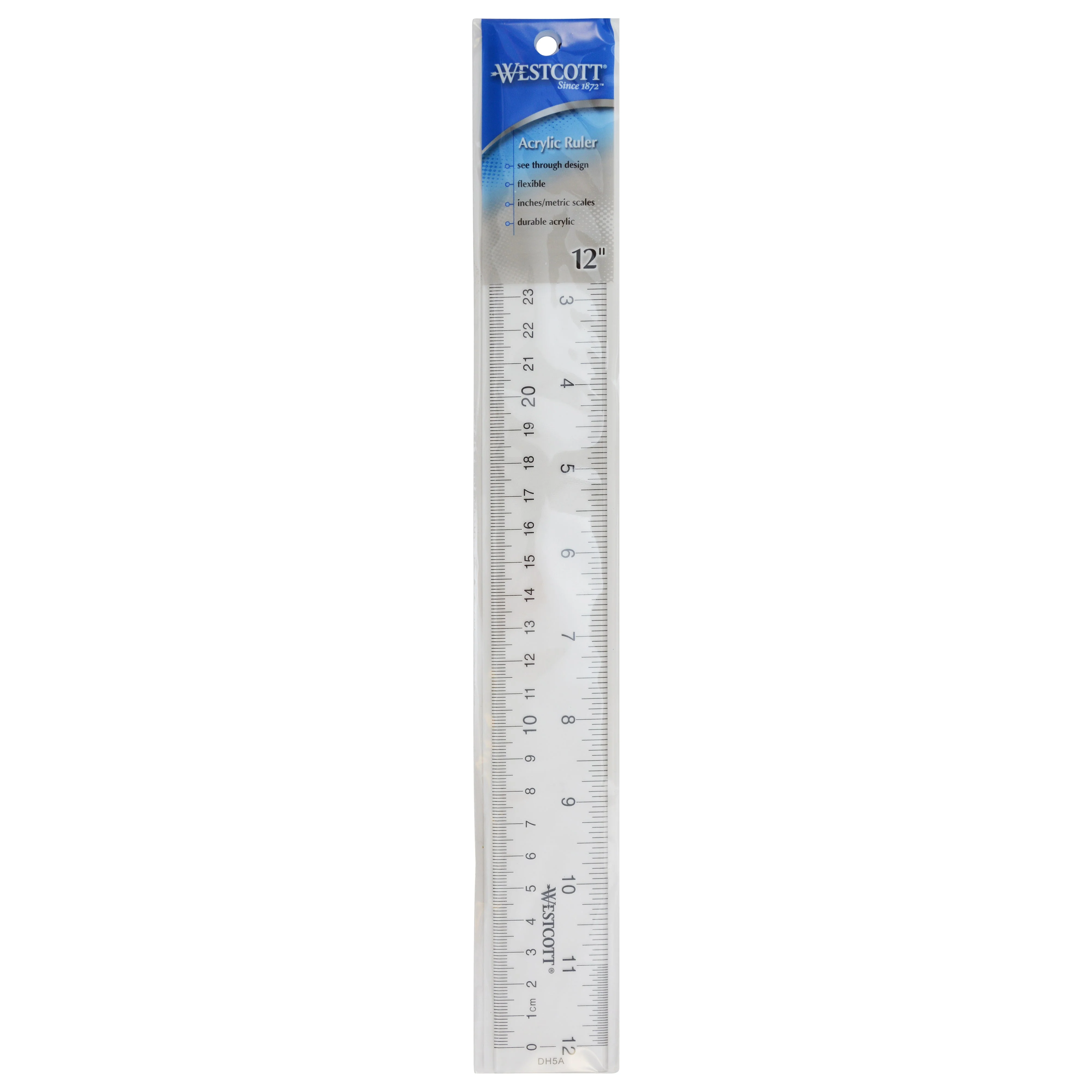 Westcott 12" Transparent Acrylic Ruler, Clear (10562) - Image 3