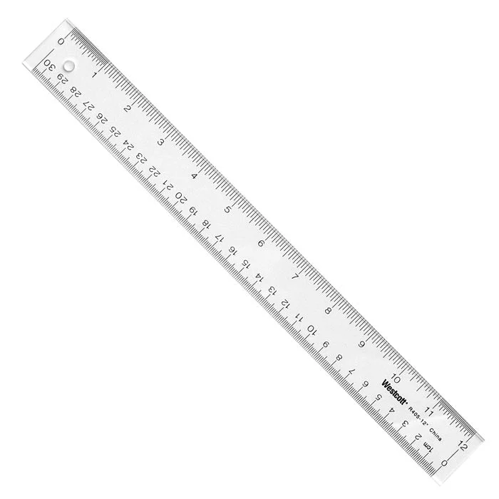 Westcott 12" Transparent Acrylic Ruler, Clear (10562) - Image 7