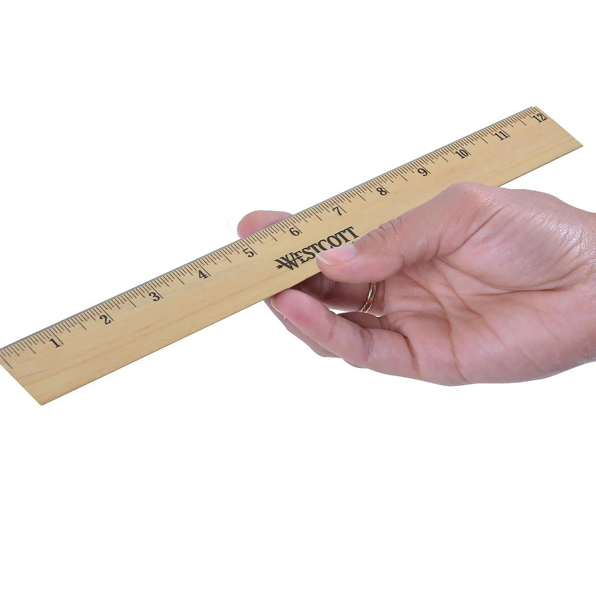 Westcott 12" Wood Ruler With Single Metal Edge (10381) - Image 3
