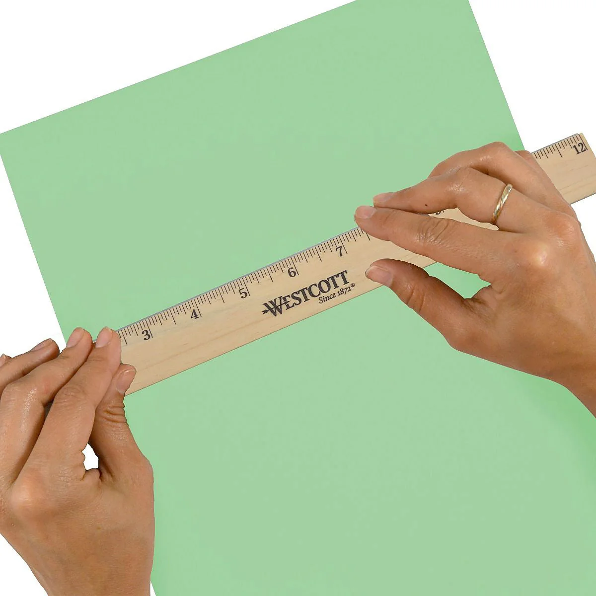 Westcott 12" Wood Ruler With Single Metal Edge (10381) - Image 4