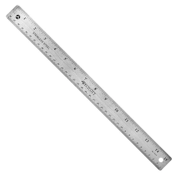 Westcott 15" Stainless Steel Office Ruler With Non Slip Cork Base (10416) - Image 12