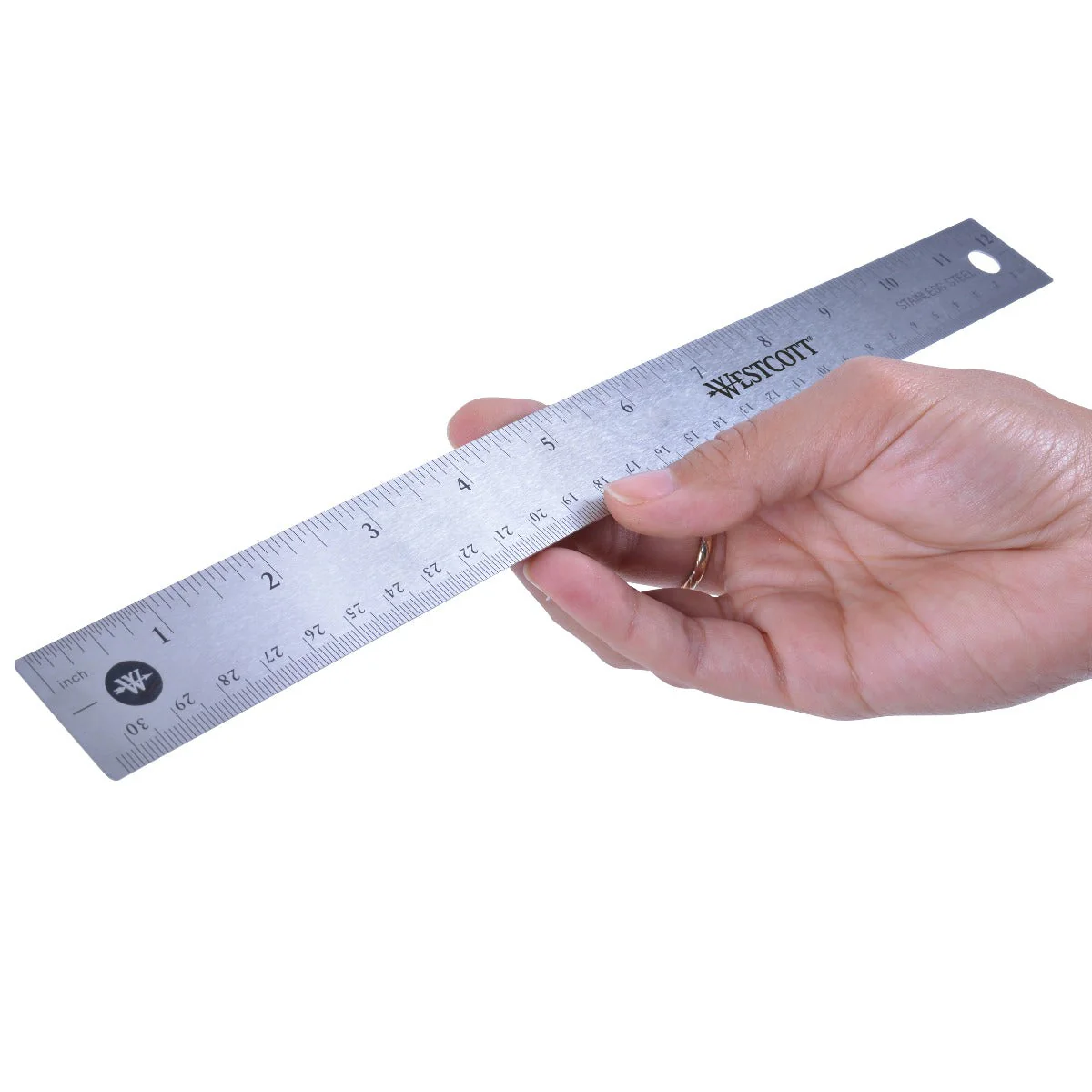 Westcott 15" Stainless Steel Office Ruler With Non Slip Cork Base (10416) - Image 5