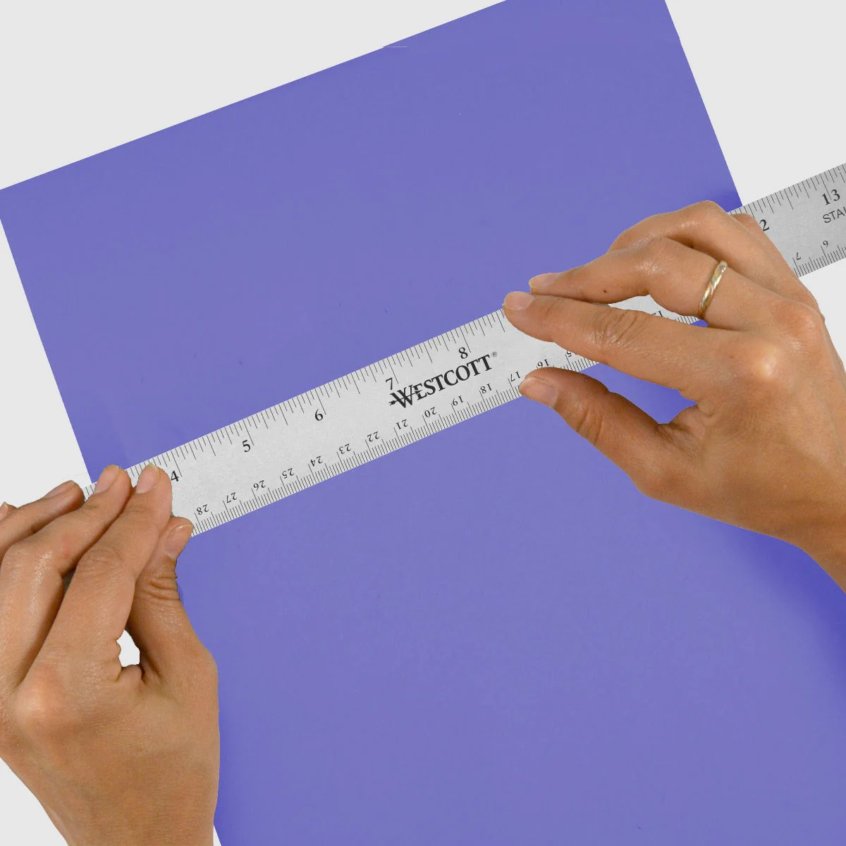 Westcott 15" Stainless Steel Office Ruler With Non Slip Cork Base (10416) - Image 7
