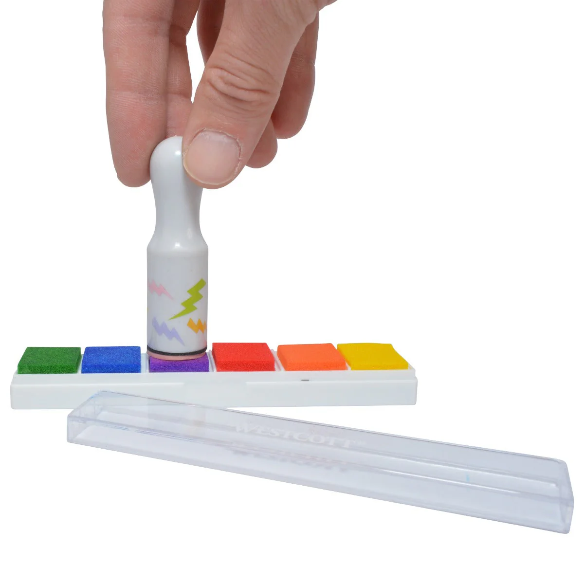 Westcott 16-Piece Stamp Set, Includes 10 Stamps, Colored Pencils and Multi-Color Ink Pad (17972) - Image 4