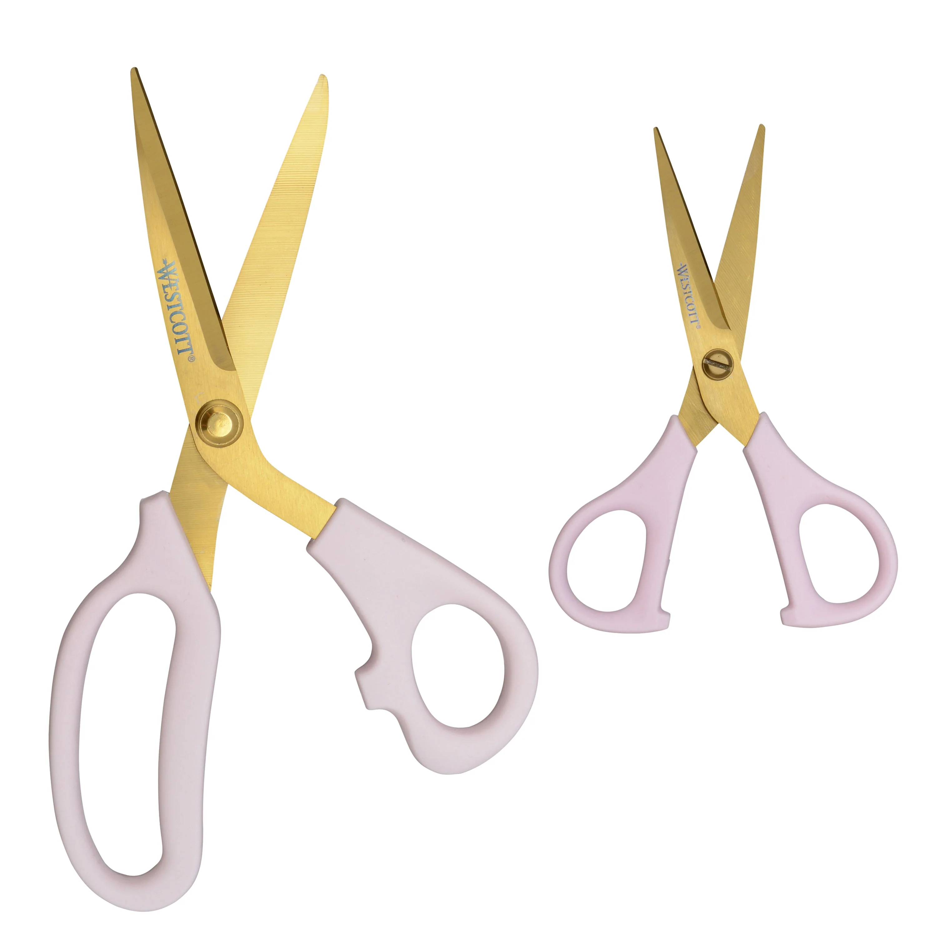 Westcott 2 Pack 8in/5in All Purpose Kitchen Shears and Snip, Pink with Gold Blades (00823) - Image 3