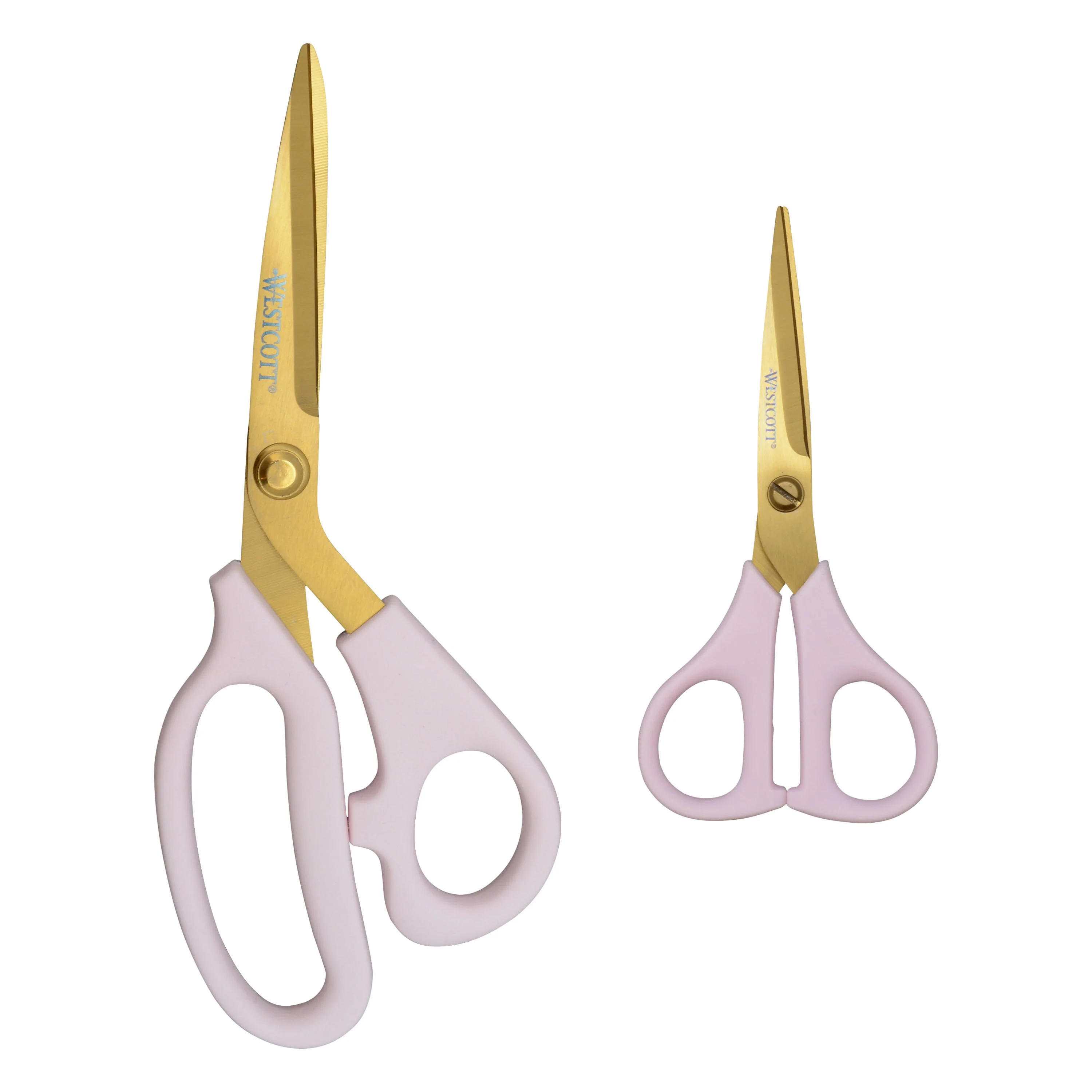 Westcott 2 Pack 8in/5in All Purpose Kitchen Shears and Snip, Pink with Gold Blades (00823) - Image 5