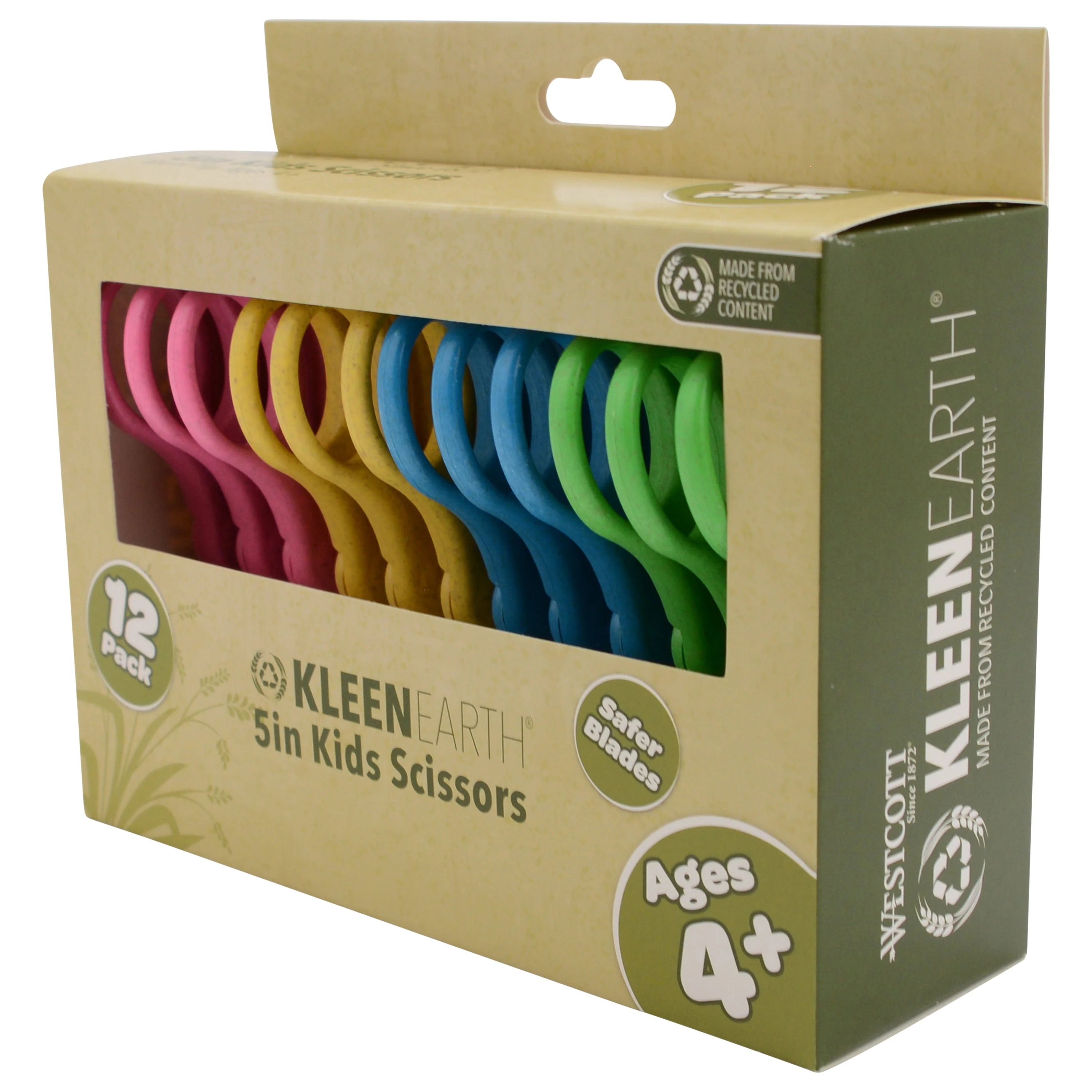 Westcott 5" KleenEarth Scissors 12-Pack, for Kids Ages 4+, Recycled Scissors for School and Craft Projects (00850-PARENT) - Image 9
