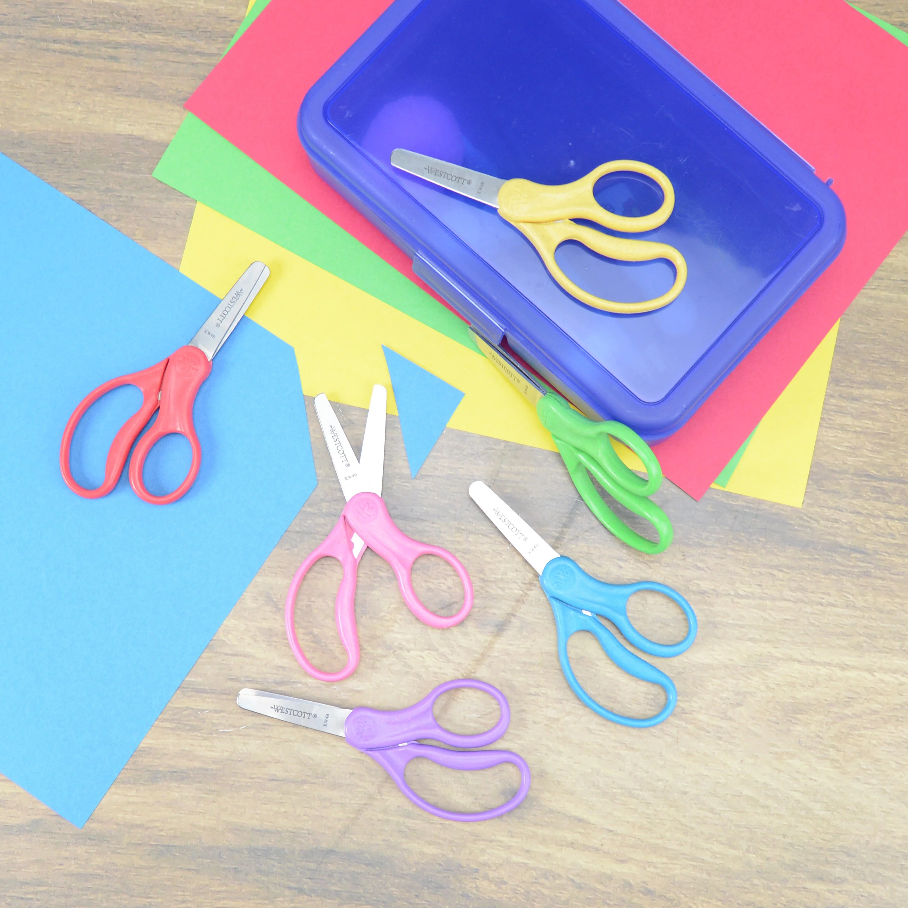 Westcott 5" KleenEarth Scissors 6-Pack, for Kids Ages 4+, Recycled Scissors for School and Craft Projects (00684-PARENT) - Image 3