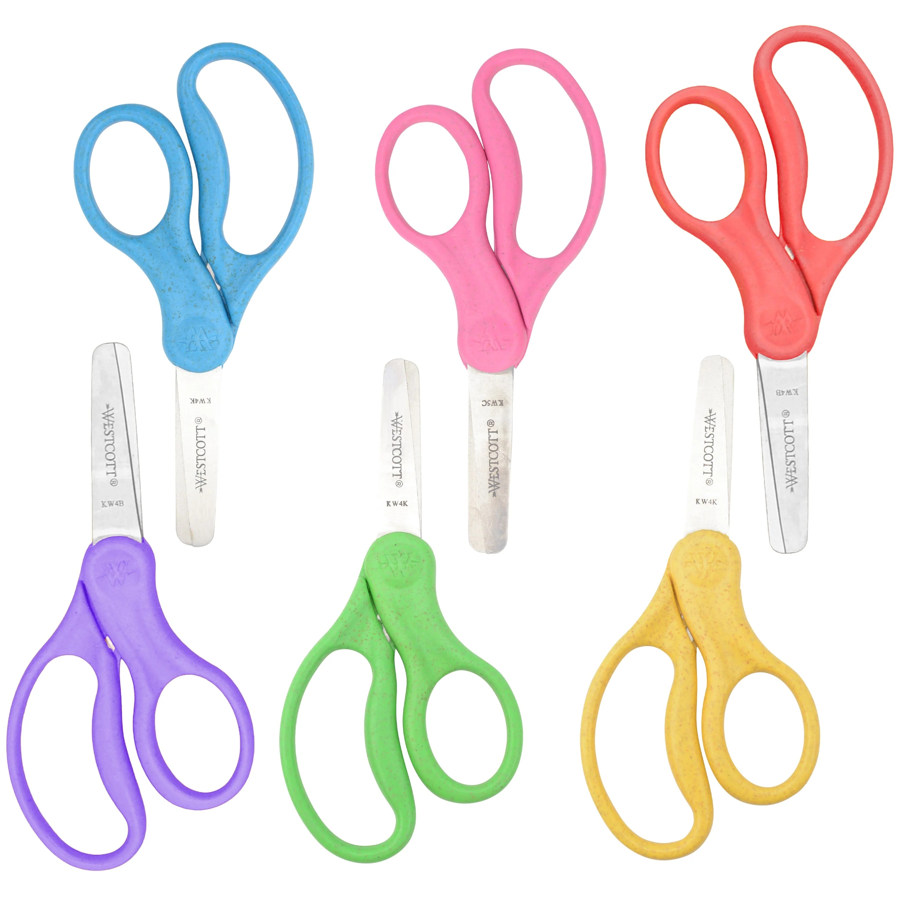 Westcott 5" KleenEarth Scissors 6-Pack, for Kids Ages 4+, Recycled Scissors for School and Craft Projects (00684-PARENT) - Image 6