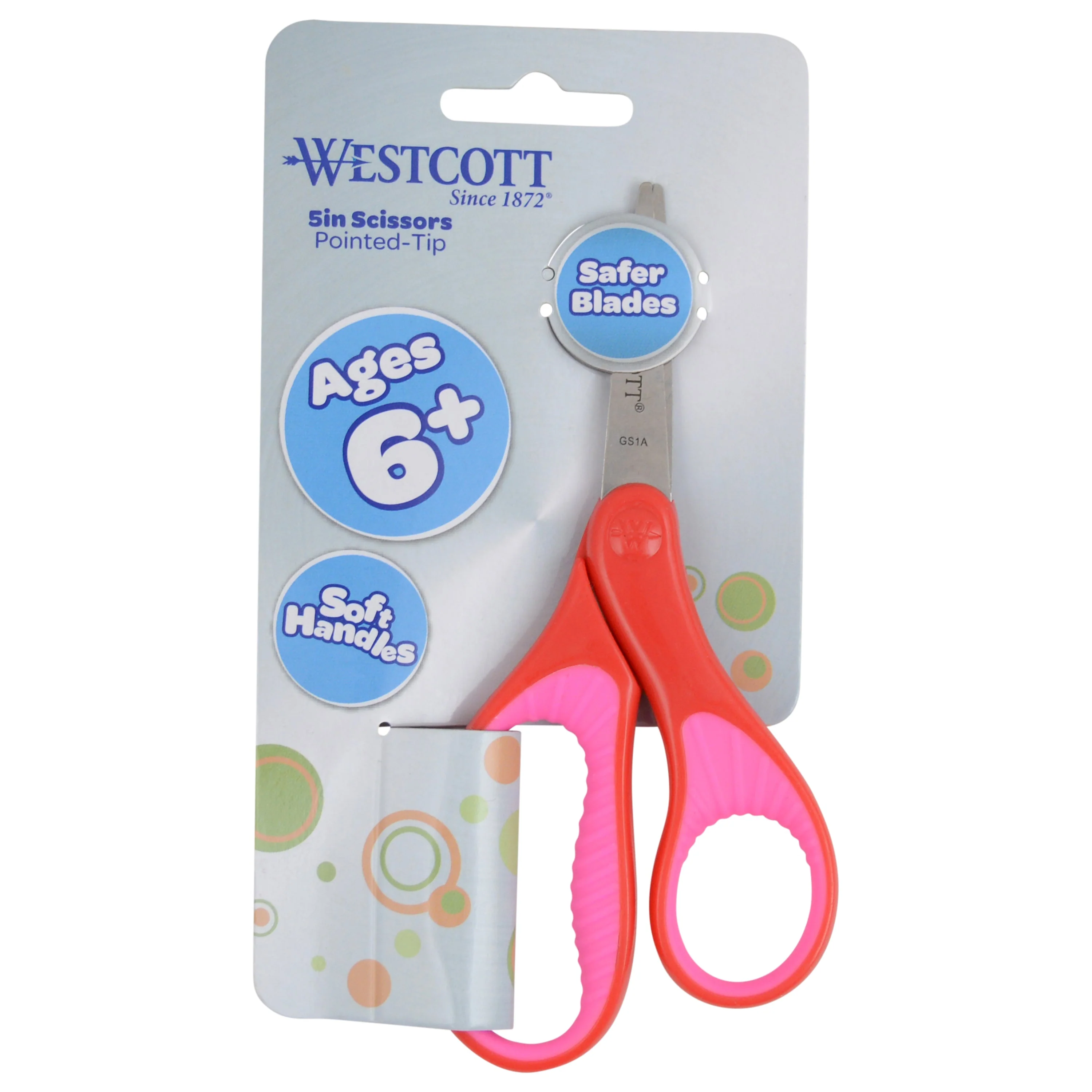 Westcott 5" Soft Handle Pointed-Tip Scissors for Kids Ages 6-8 - Scissors for School or Crafting - Back to School Supplies - Red/Pink, Blue/Green (17304-PARENT) - Image 8