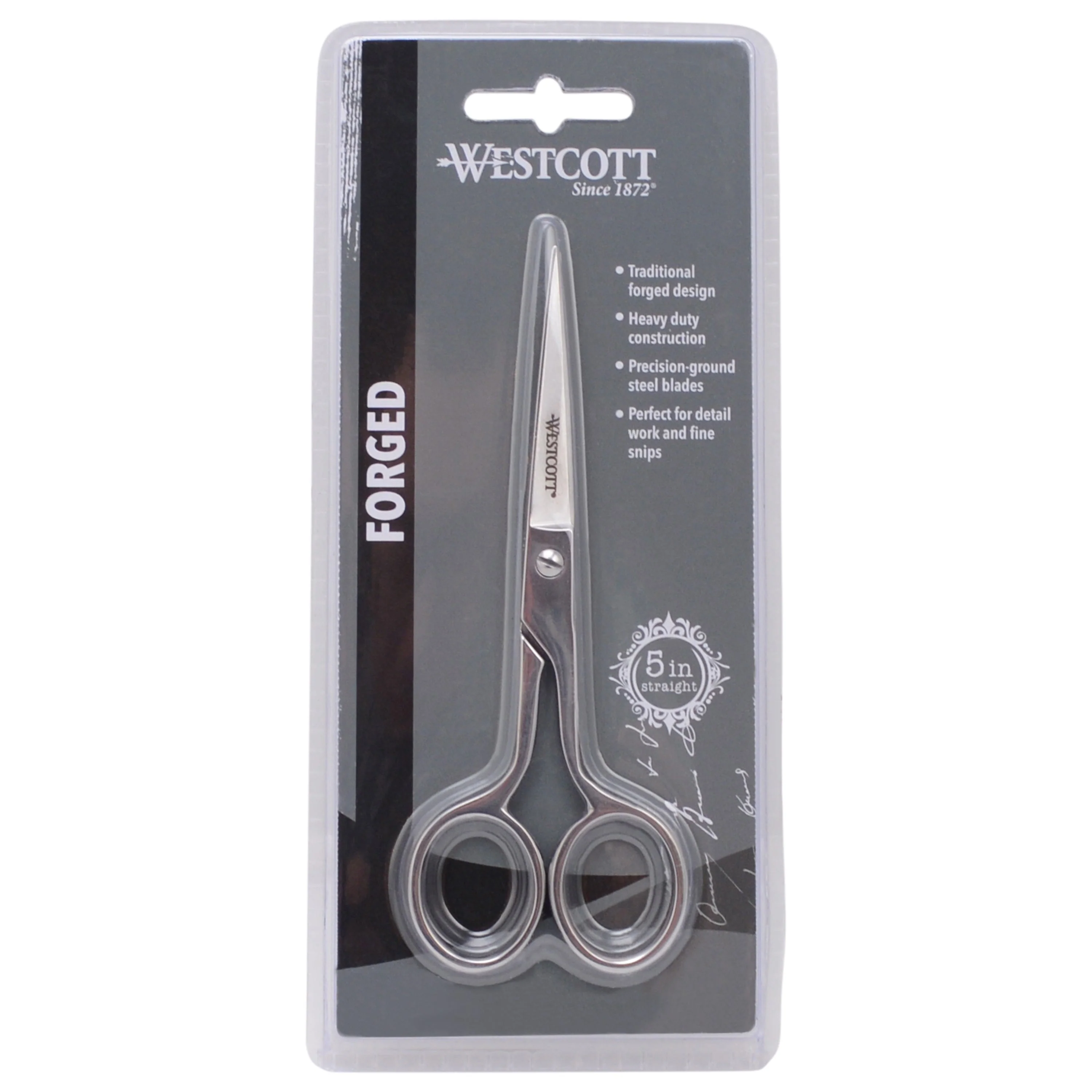 Westcott 5in Forged Fabric and Paper Scissors, Precision Scissors for Embroidery Detail, Sewing, Quilting, Tailoring, Arts and Crafts (00843-PARENT) - Image 2