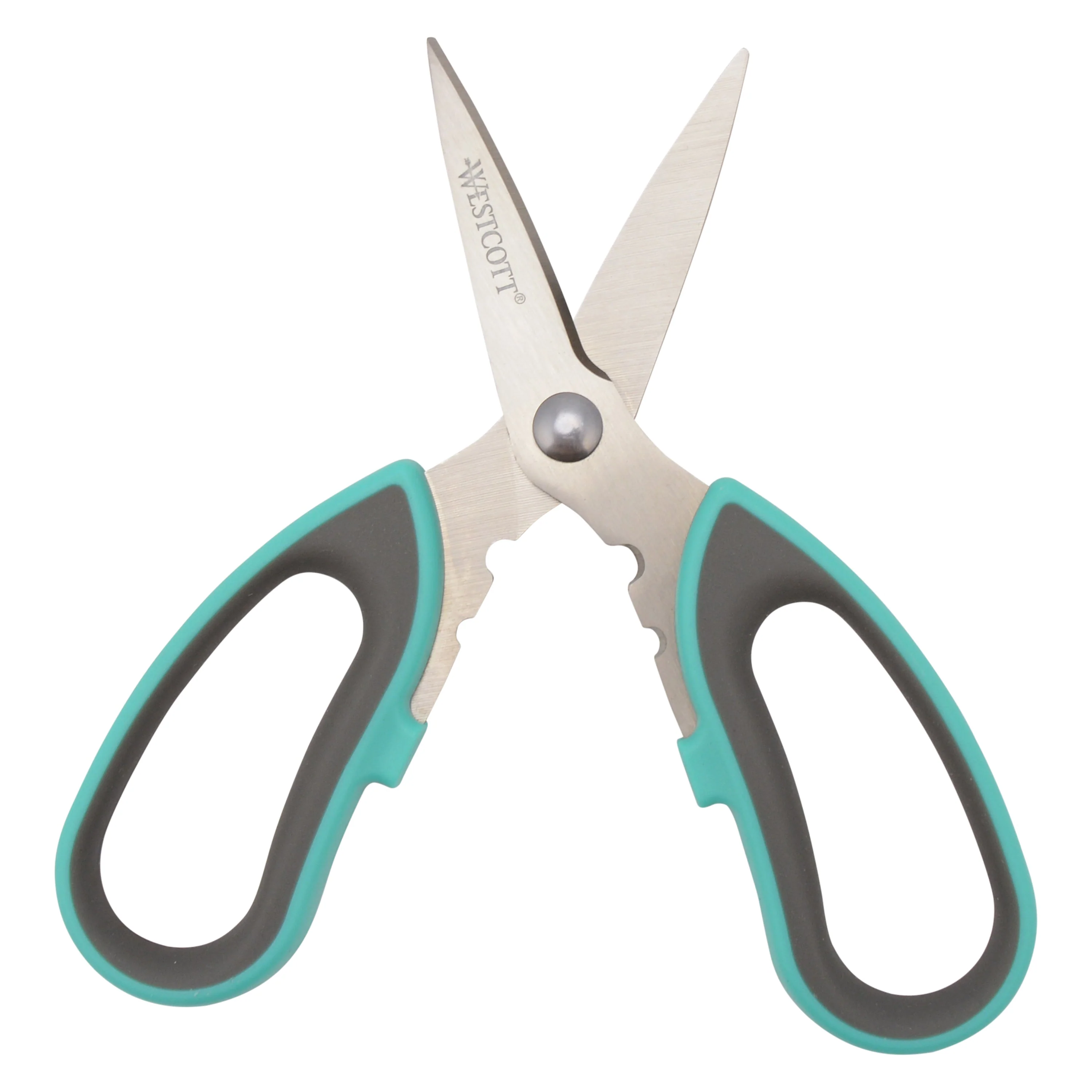 Westcott 6.5" Titanium Bonded Soft Handle Kitchen Shears for Herbs, Teal (00829) - Image 3