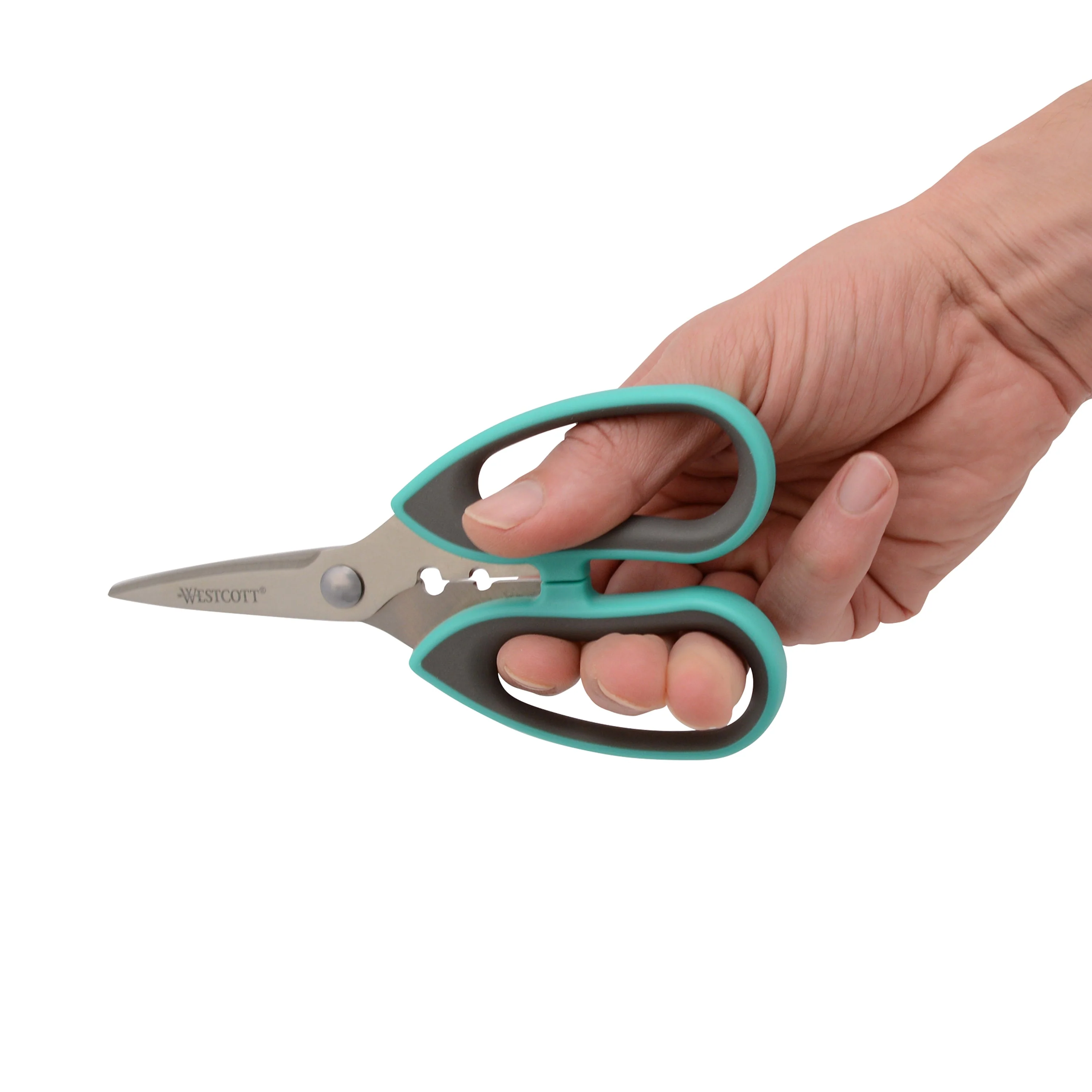 Westcott 6.5" Titanium Bonded Soft Handle Kitchen Shears for Herbs, Teal (00829) - Image 5