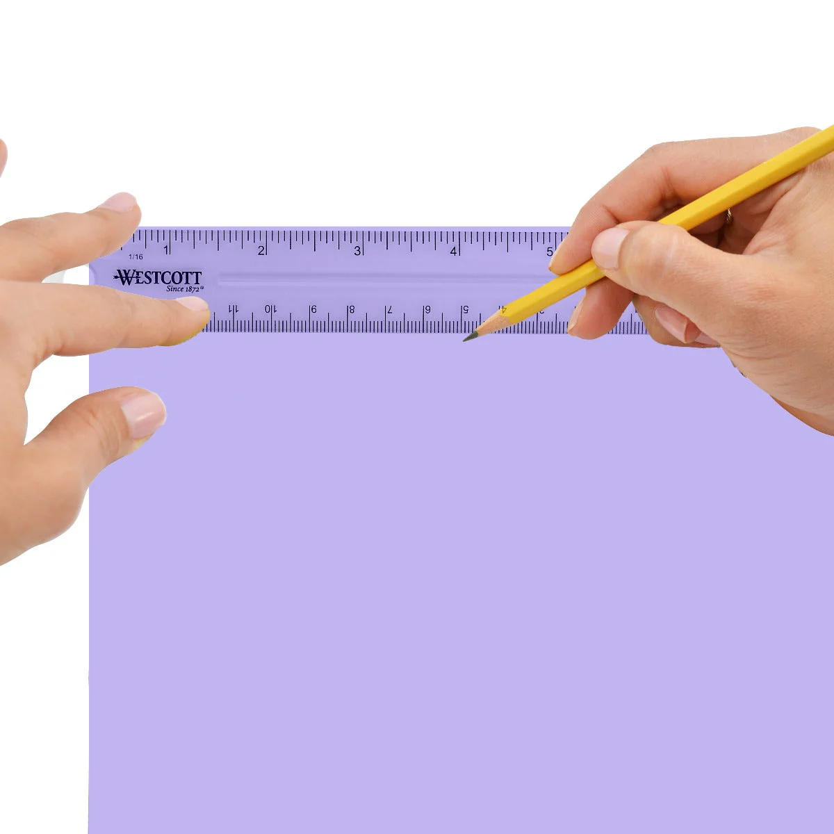 Westcott Shatterproof Plastic Ruler, 6 Inches, Transparent (45016) - Image 7