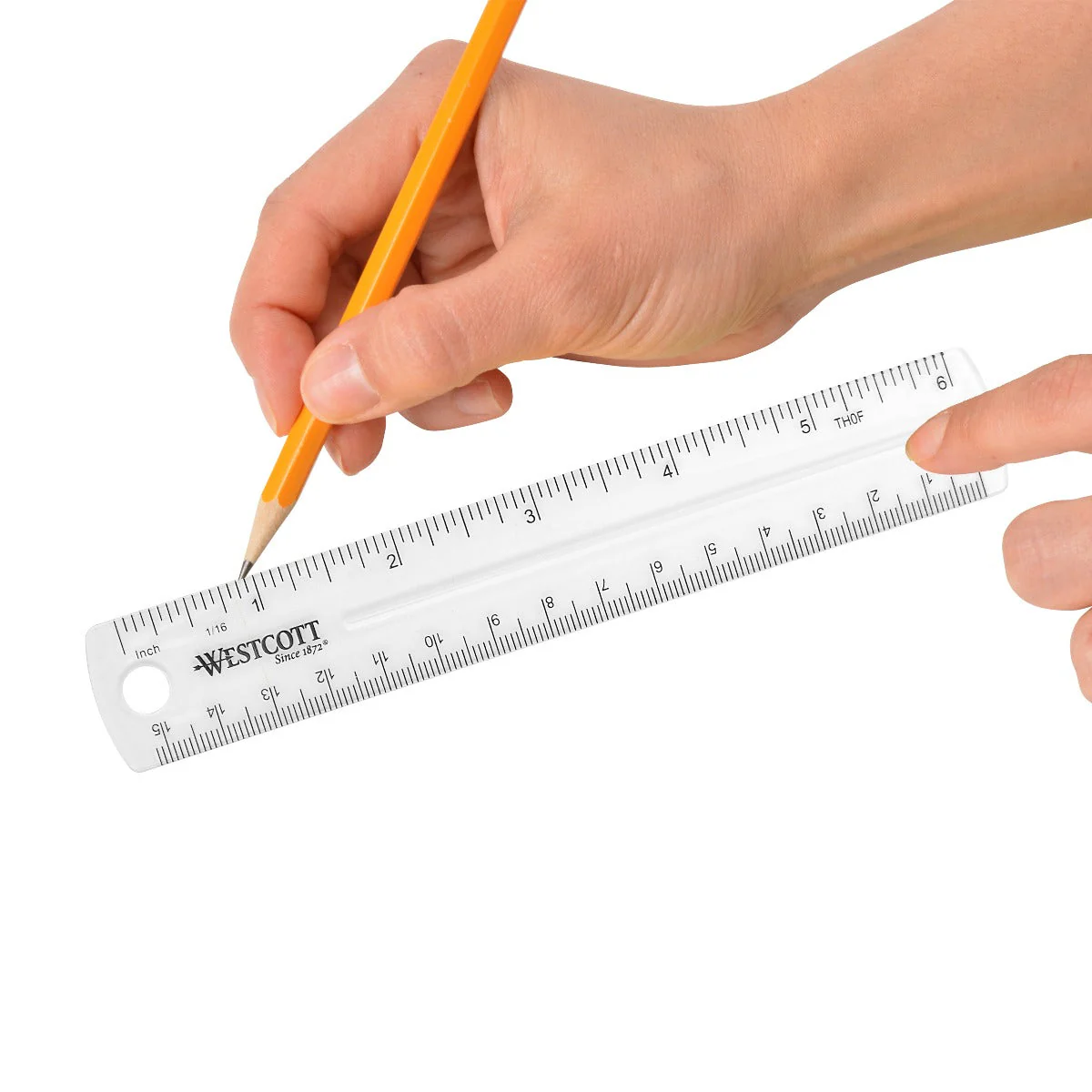 Westcott Shatterproof Plastic Ruler, 6 Inches, Transparent (45016) - Image 8