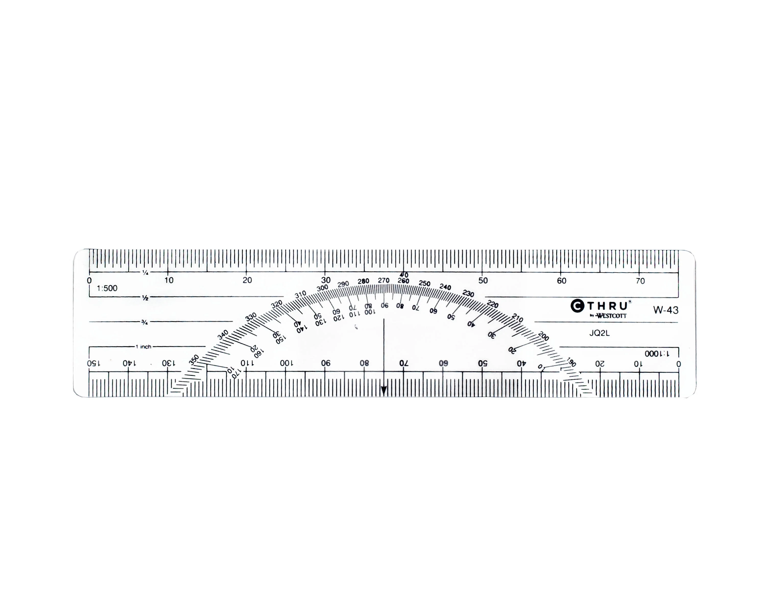 Westcott 6" Metric Protractor Ruler (W-43)