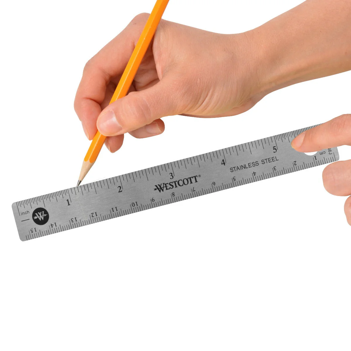 Westcott Stainless Steel 6" Office Ruler With Non Slip Cork Base (10414) - Image 7