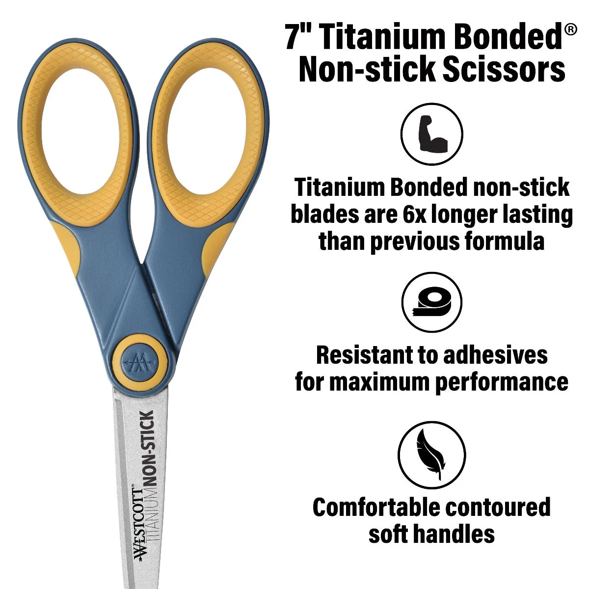 Westcott 7" Straight Titanium Bonded Non-Stick Scissors (14851) - Image 6