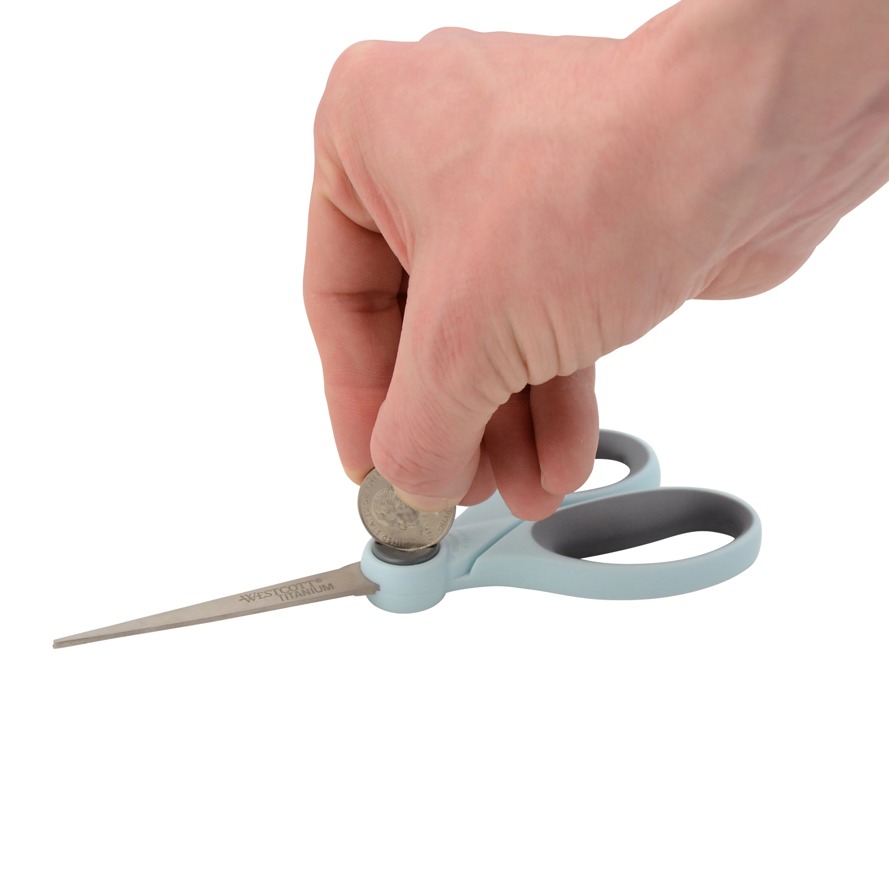 Westcott 7" Titanium Bonded Scissors with Adjustable Glide Feature with Microtip - Light Blue (15140) - Image 4