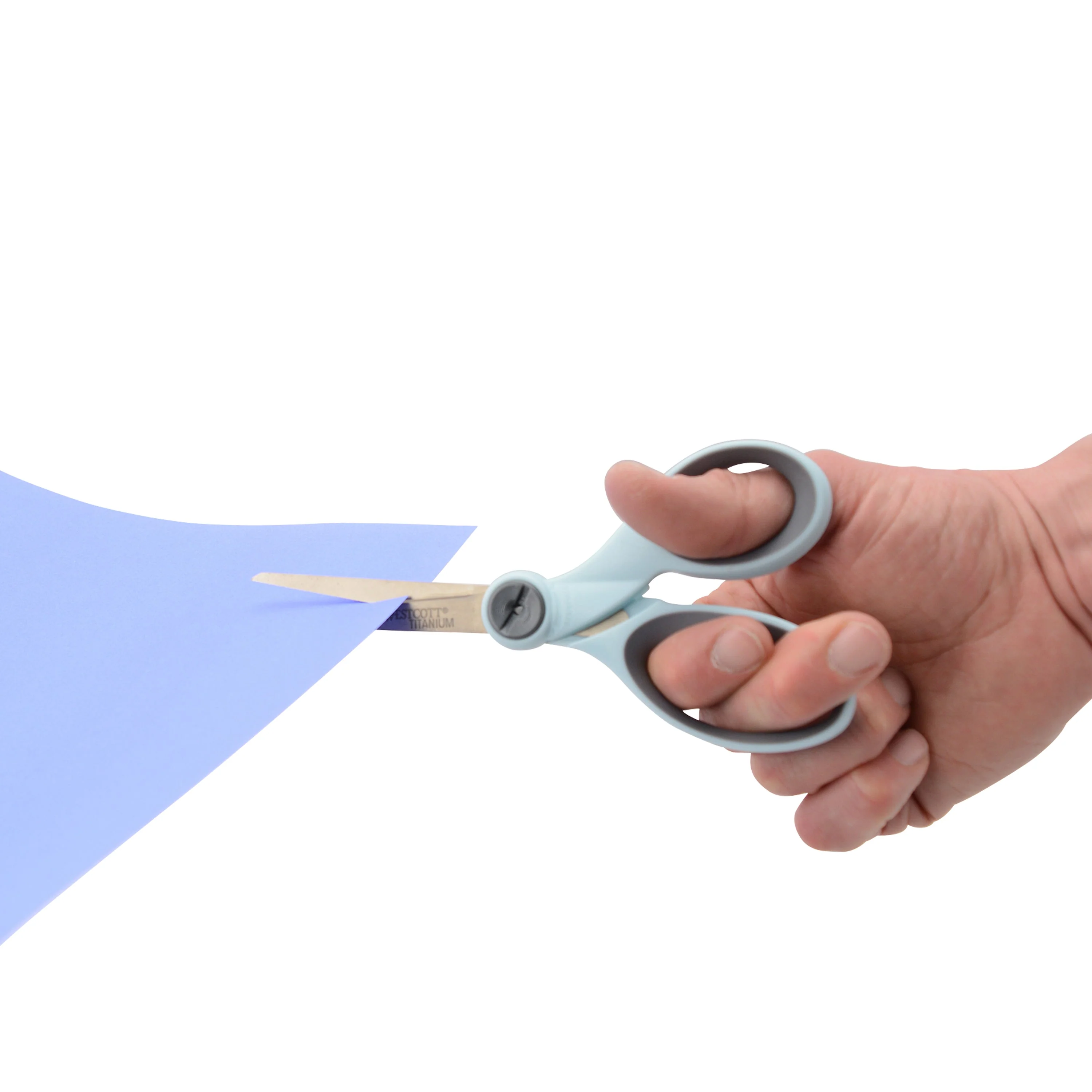 Westcott 7" Titanium Bonded Scissors with Adjustable Glide Feature with Microtip - Light Blue (15140) - Image 7