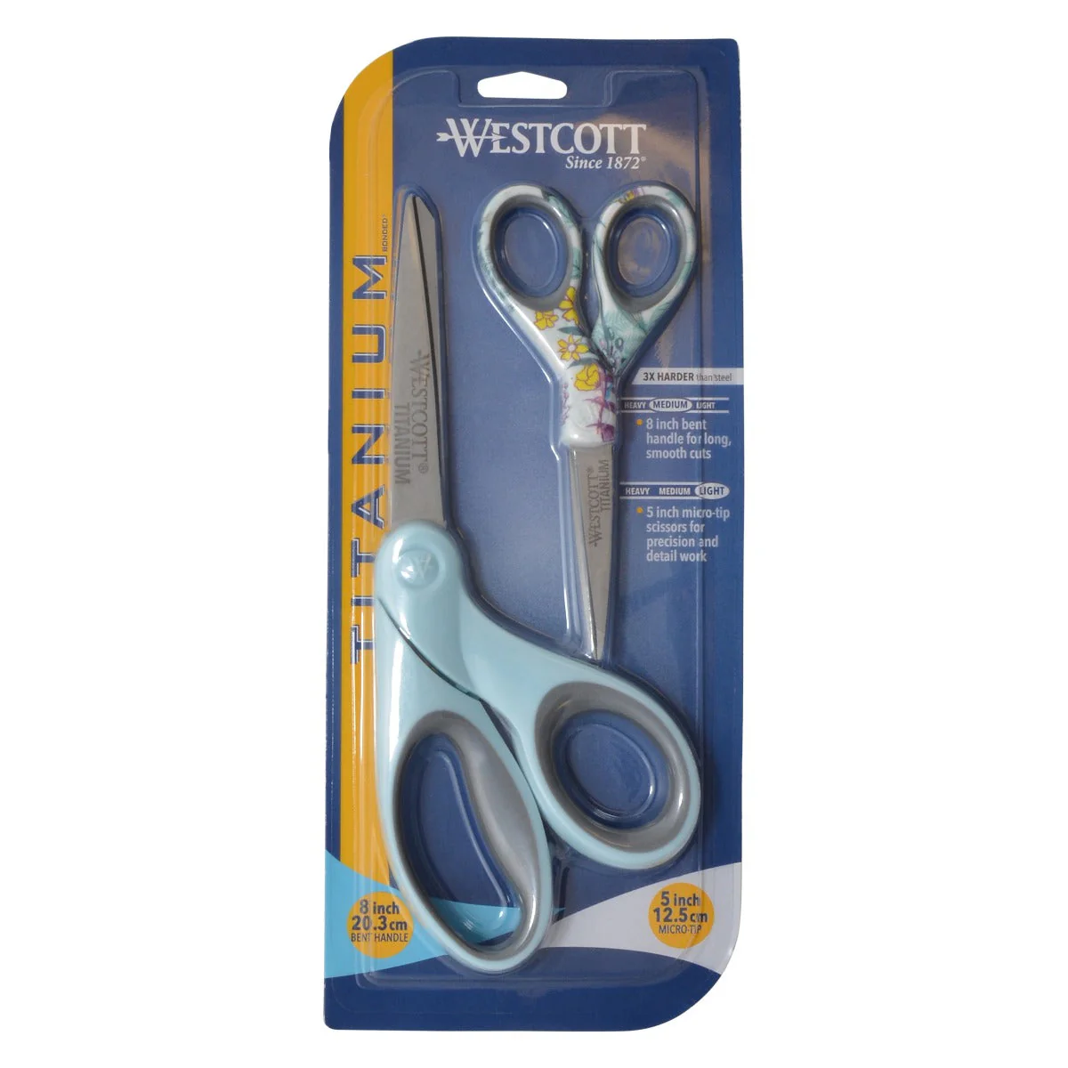 Westcott 8” & 5” Print Titanium 2 Pack Scissor Set - Image 2