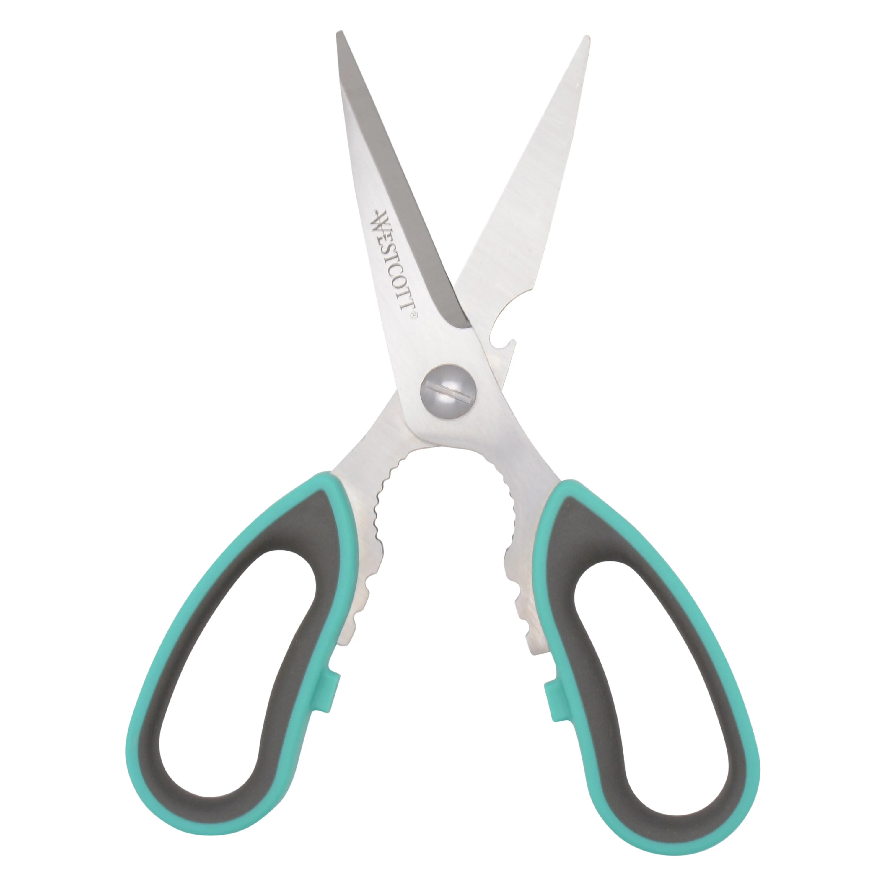 Westcott 8.5" Titanium Bonded Soft Handle Kitchen Utility Shears, Teal (00827) - Image 3