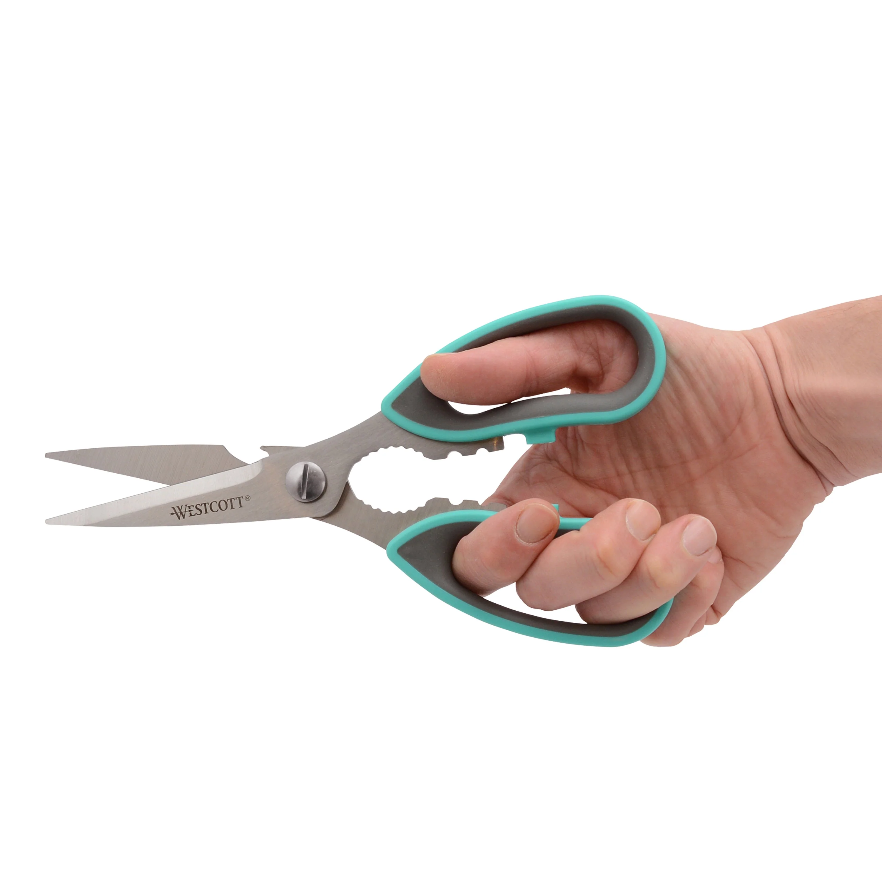 Westcott 8.5" Titanium Bonded Soft Handle Kitchen Utility Shears, Teal (00827) - Image 4