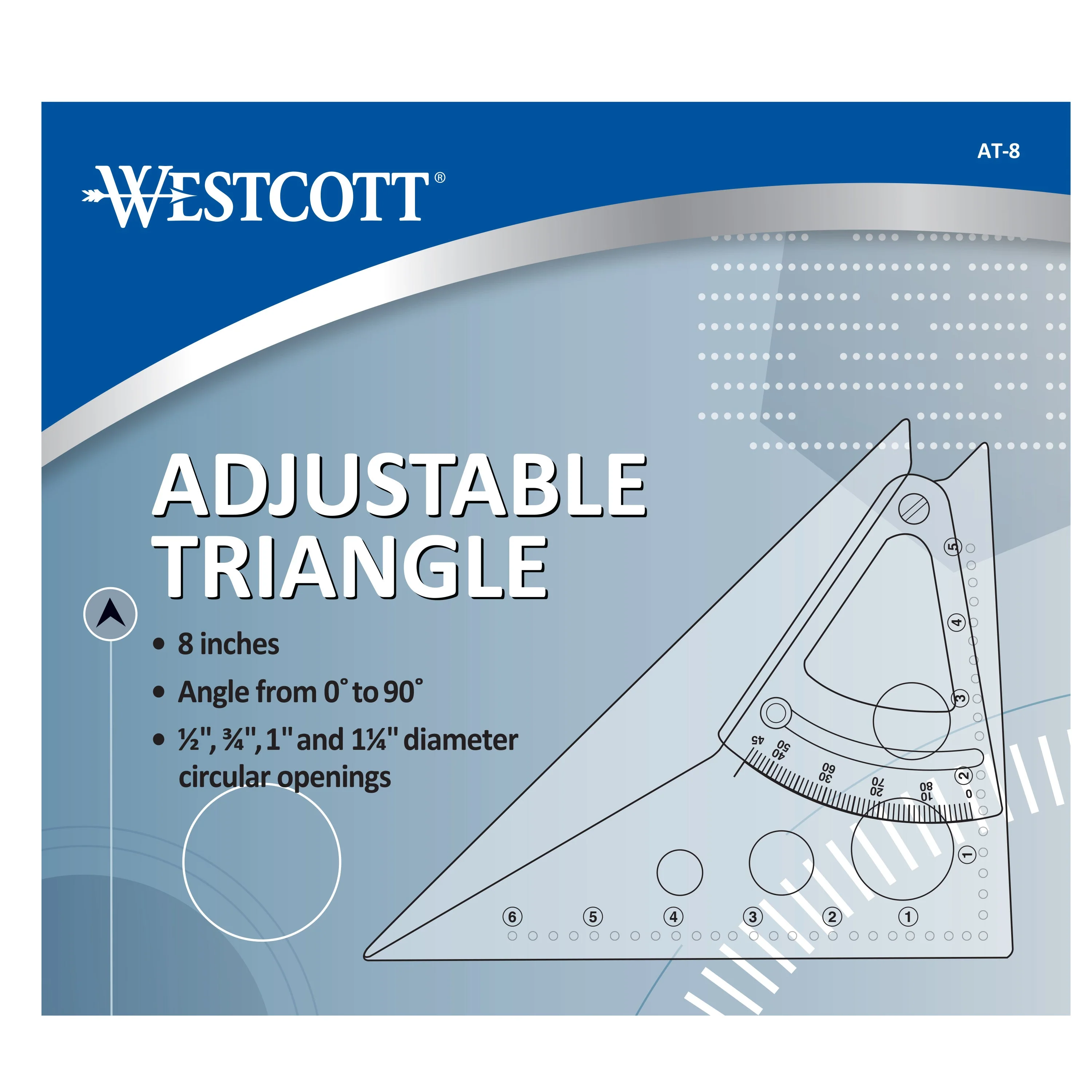 Westcott 8" Adjustable Triangle Scale (AT-8) - Image 5