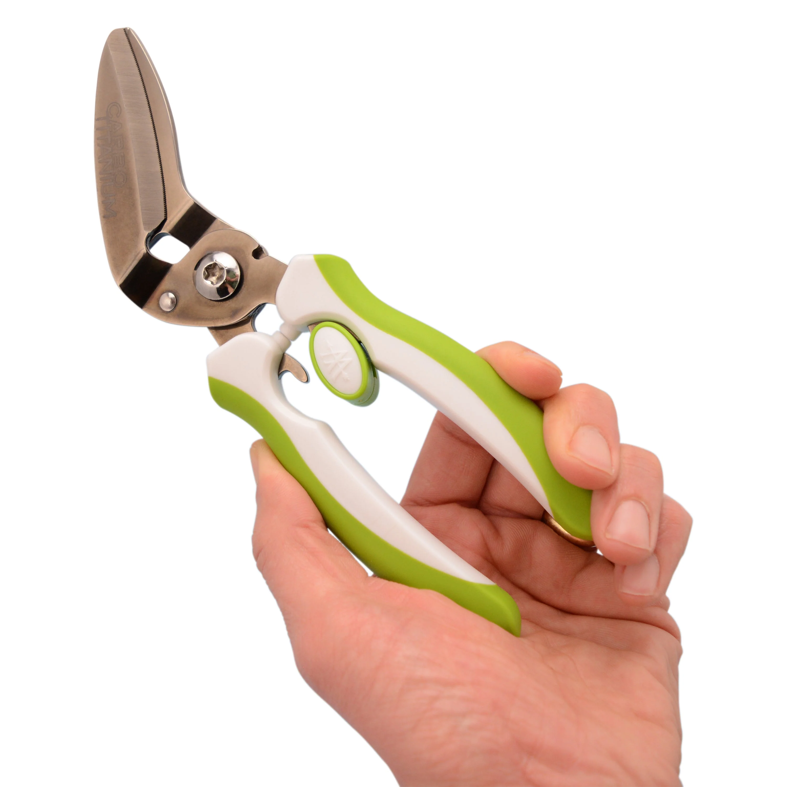 Westcott 8" CarboTitanium Industrial Strength DIY and Crafting Scissors with Spring Assist for Home or Worksite, Green/White (00970-Parent) - Image 2