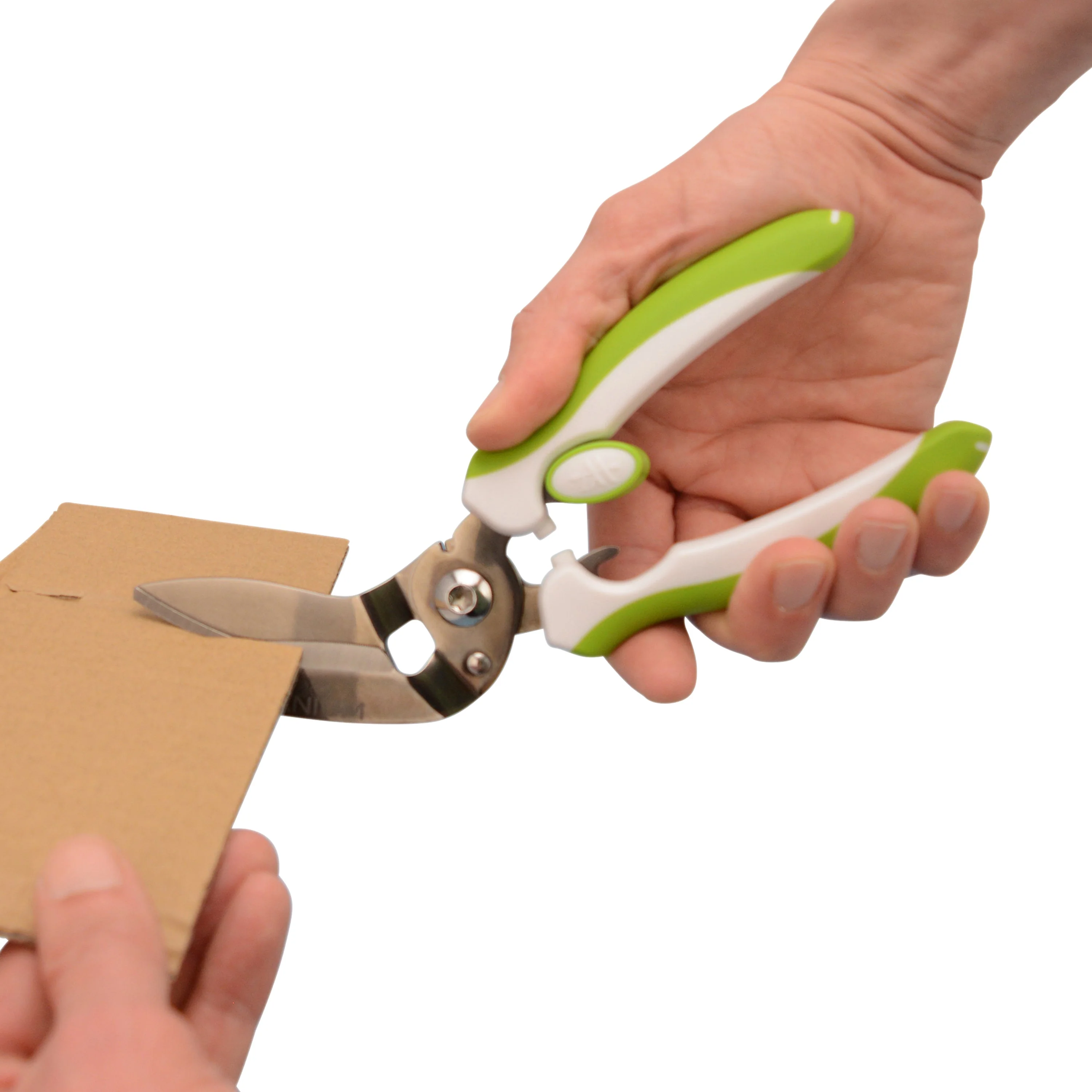 Westcott 8" CarboTitanium Industrial Strength DIY and Crafting Scissors with Spring Assist for Home or Worksite, Green/White (00970-Parent) - Image 4