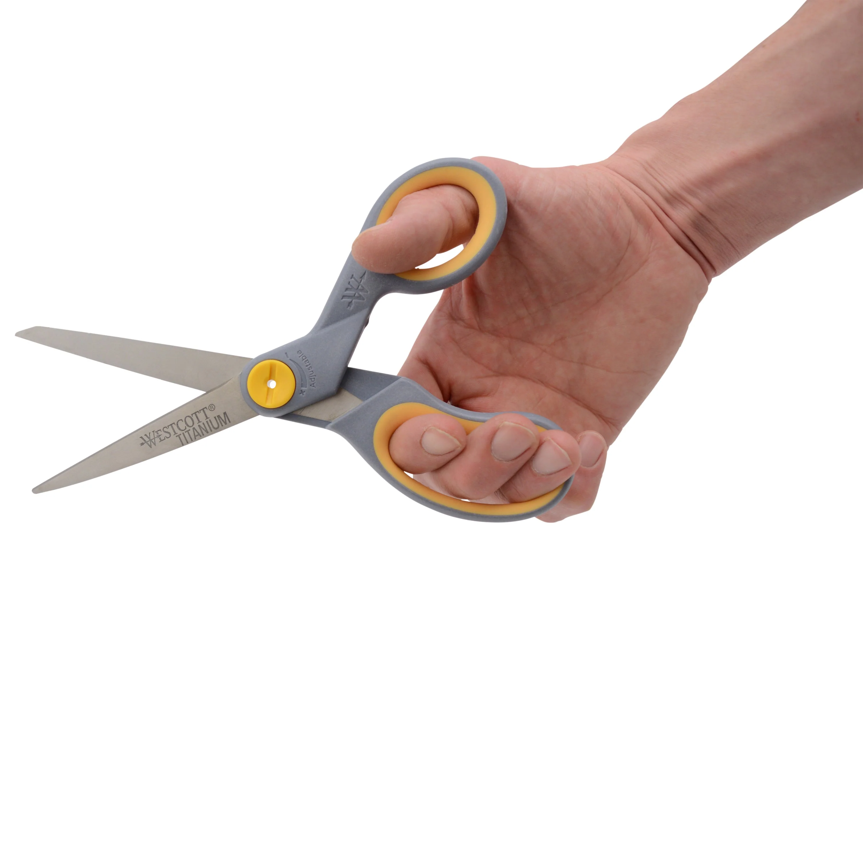 Westcott 8" Straight Soft Handle Titanium Bonded Glide Scissors, Grey/Yellow (13529) - Image 5