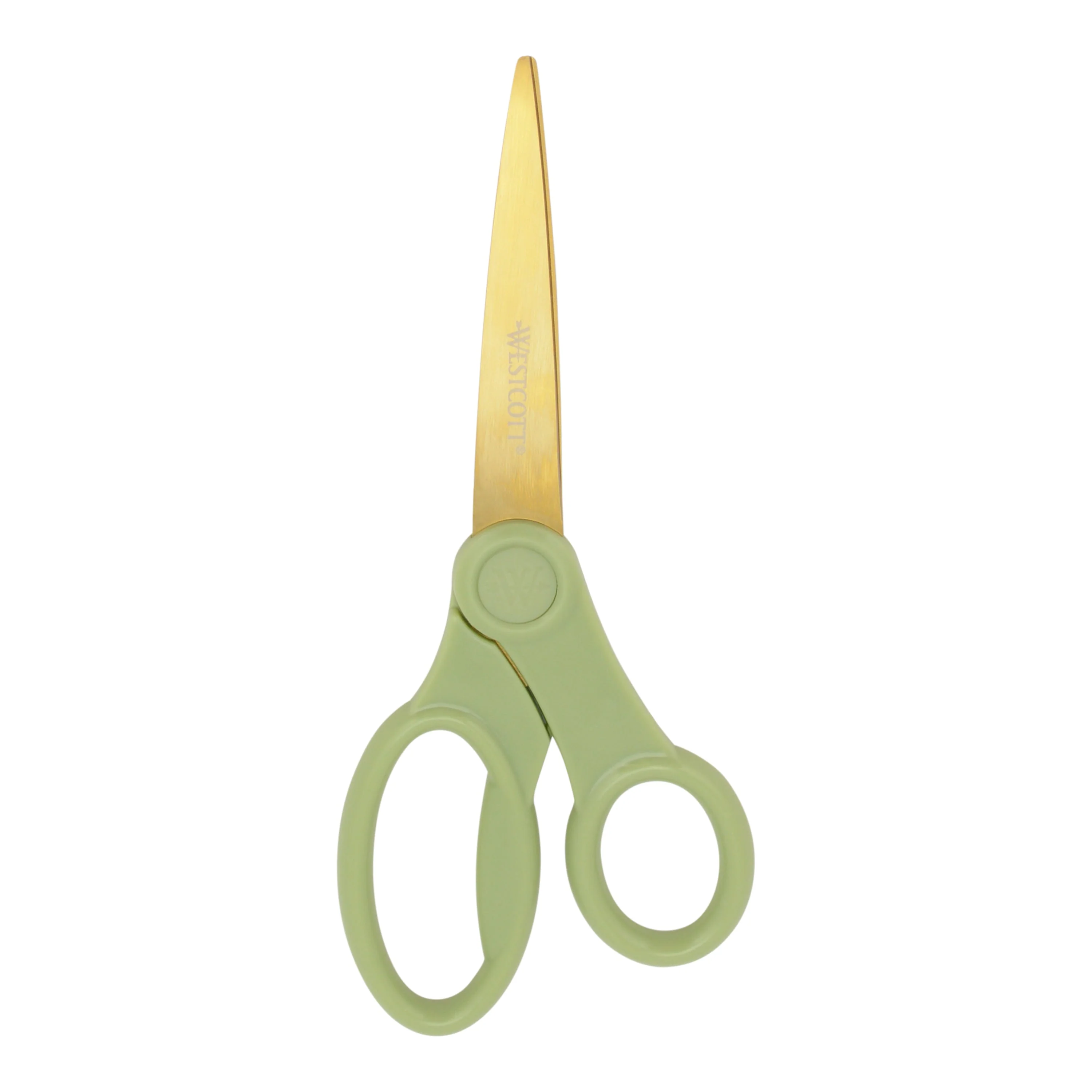 Westcott 8" Titanium Fashion Scissors with Gold Blades and Sage Green Handle (01006-Parent)
