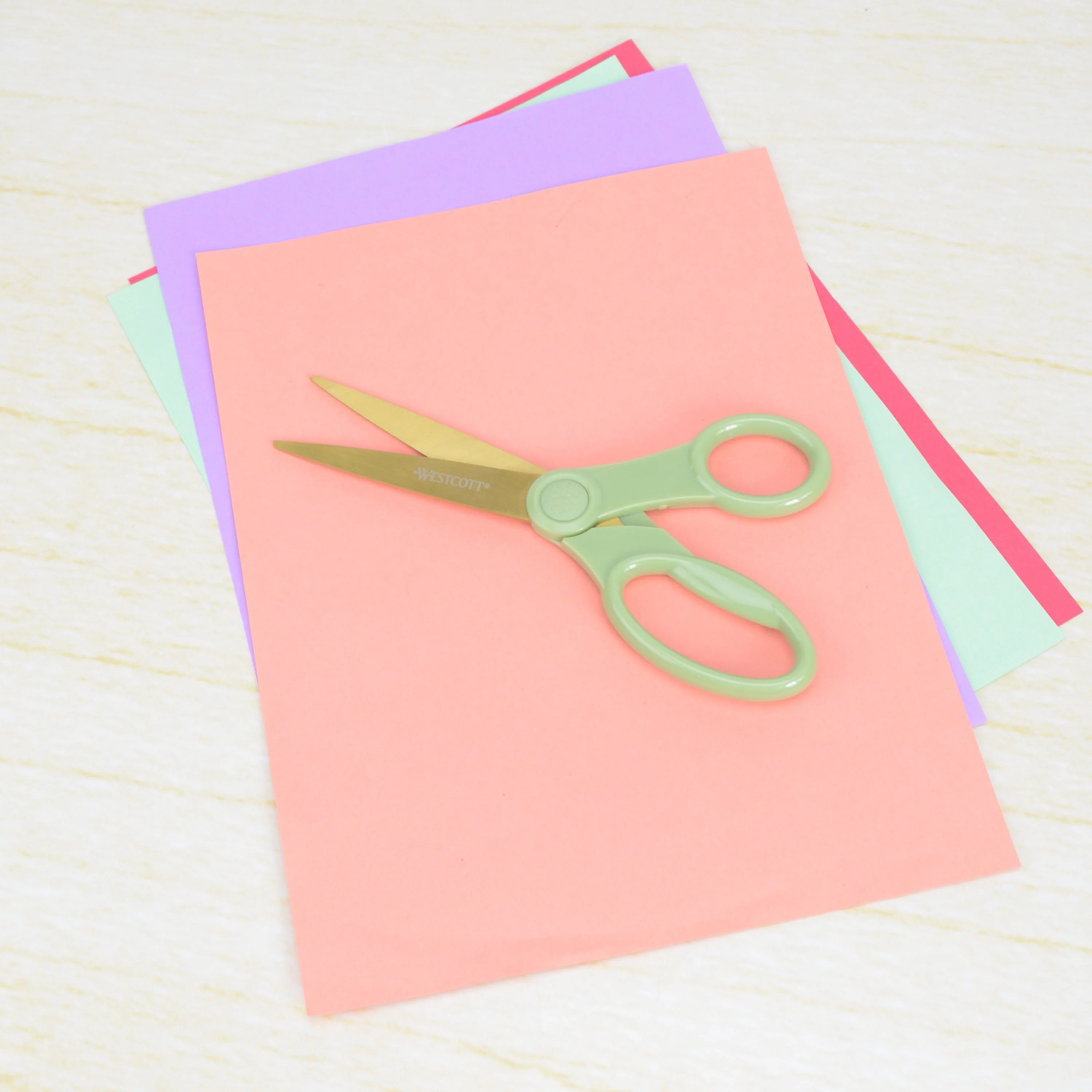 Westcott 8" Titanium Fashion Scissors with Gold Blades and Sage Green Handle (01006-Parent) - Image 4