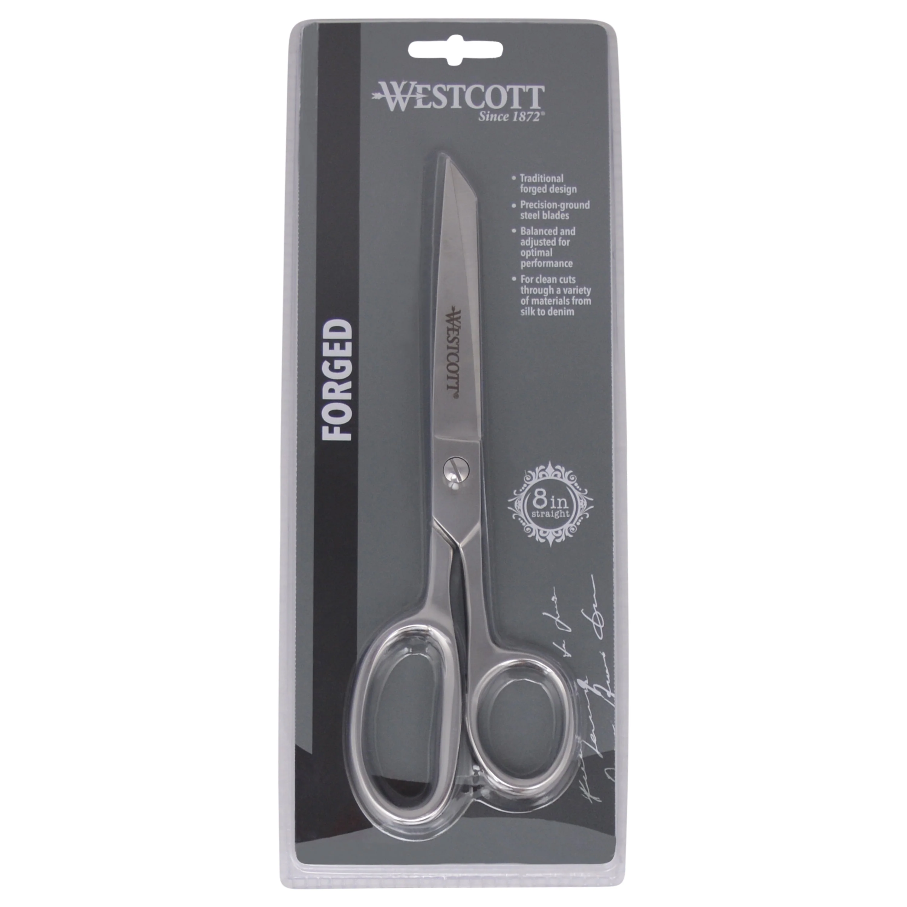 Westcott 8in Straight Forged Classic Fabric and Paper Scissors, Heavy Duty, Knife-Edge for Sewing, Tailoring, General Arts and Crafts, Office (00845-PARENT) - Image 10