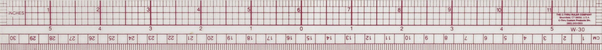 Westcott 8ths Graph Ruler, Inches/Metric, 12-Inches (W-30)