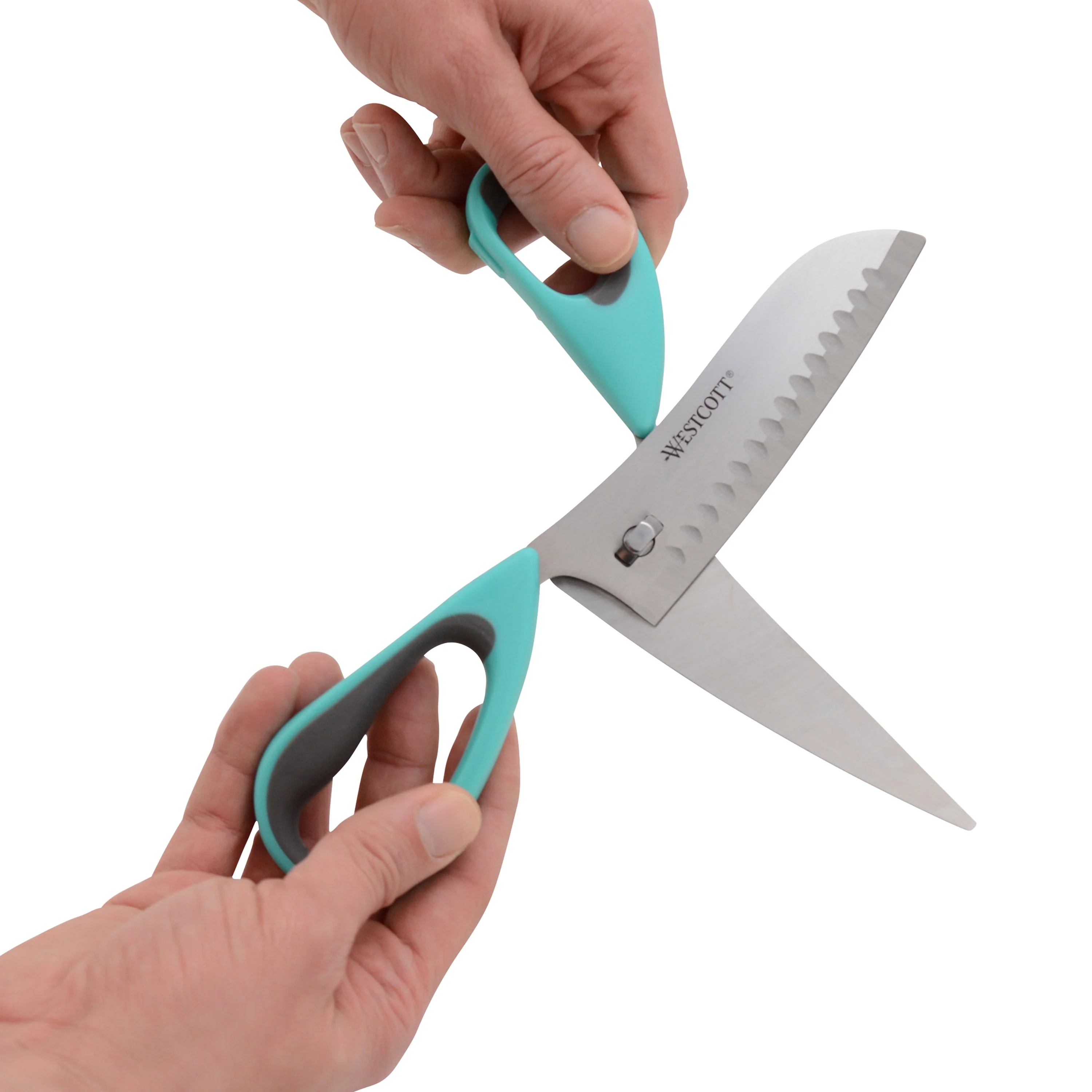 Westcott 9" Titanium Bonded Soft Handle Kitchen Pizza Scissors, Teal (00825) - Image 7
