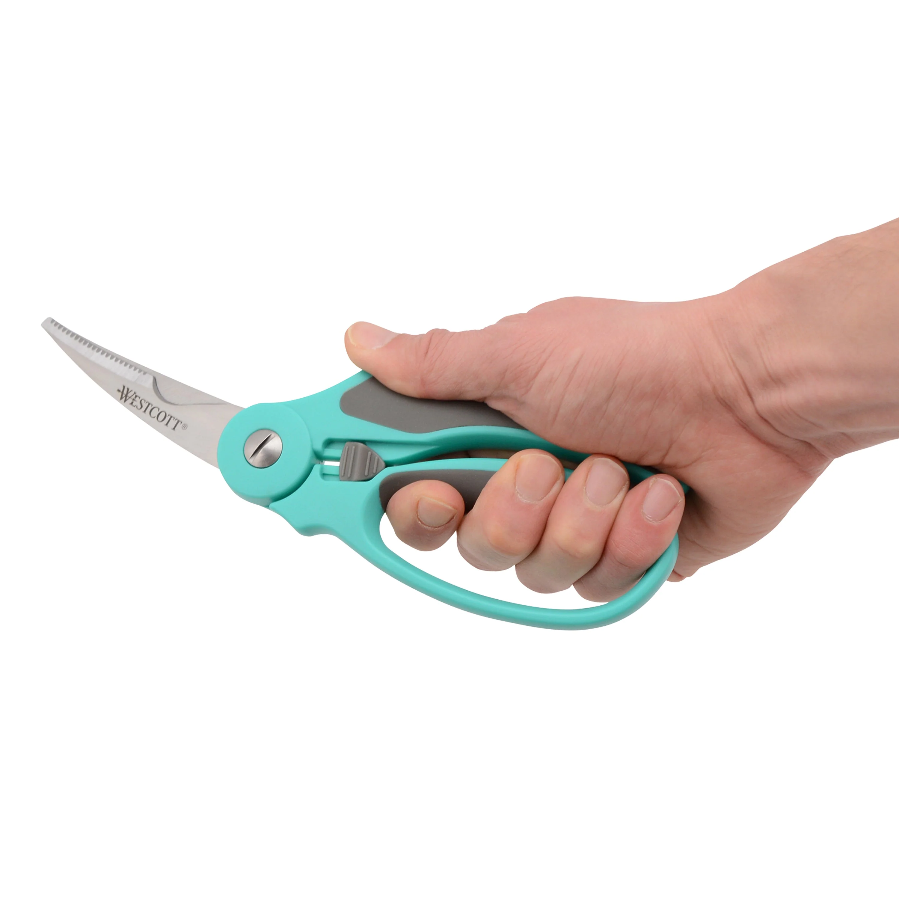 Westcott 9" Titanium Bonded Soft Handle Spring Assist Kitchen Shears, Teal (00828) - Image 2