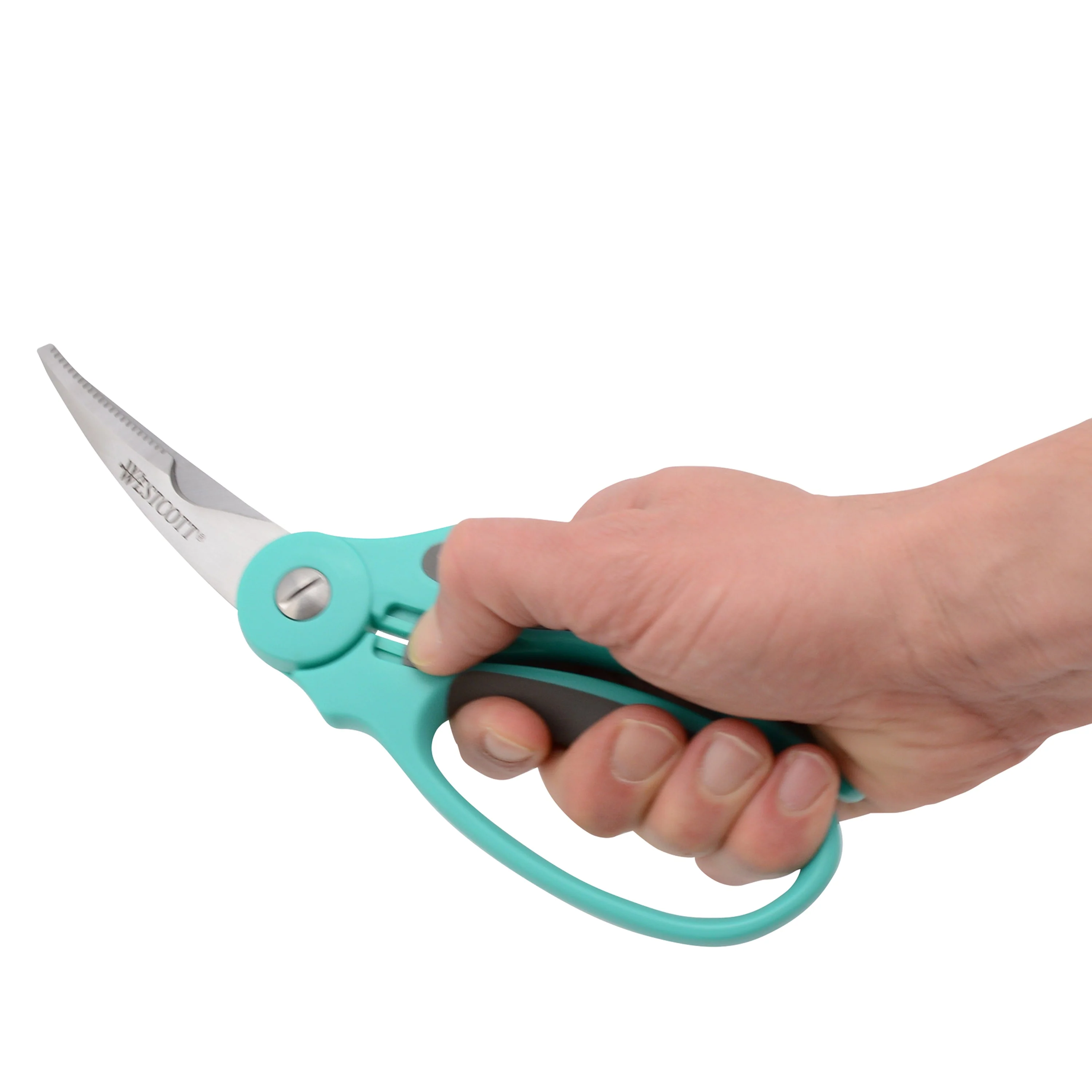 Westcott 9" Titanium Bonded Soft Handle Spring Assist Kitchen Shears, Teal (00828) - Image 5